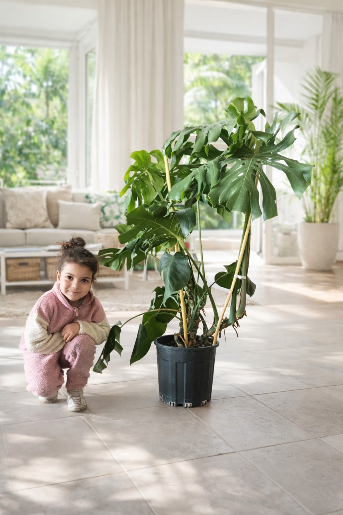 Dev deve tabanı monstera çift kök