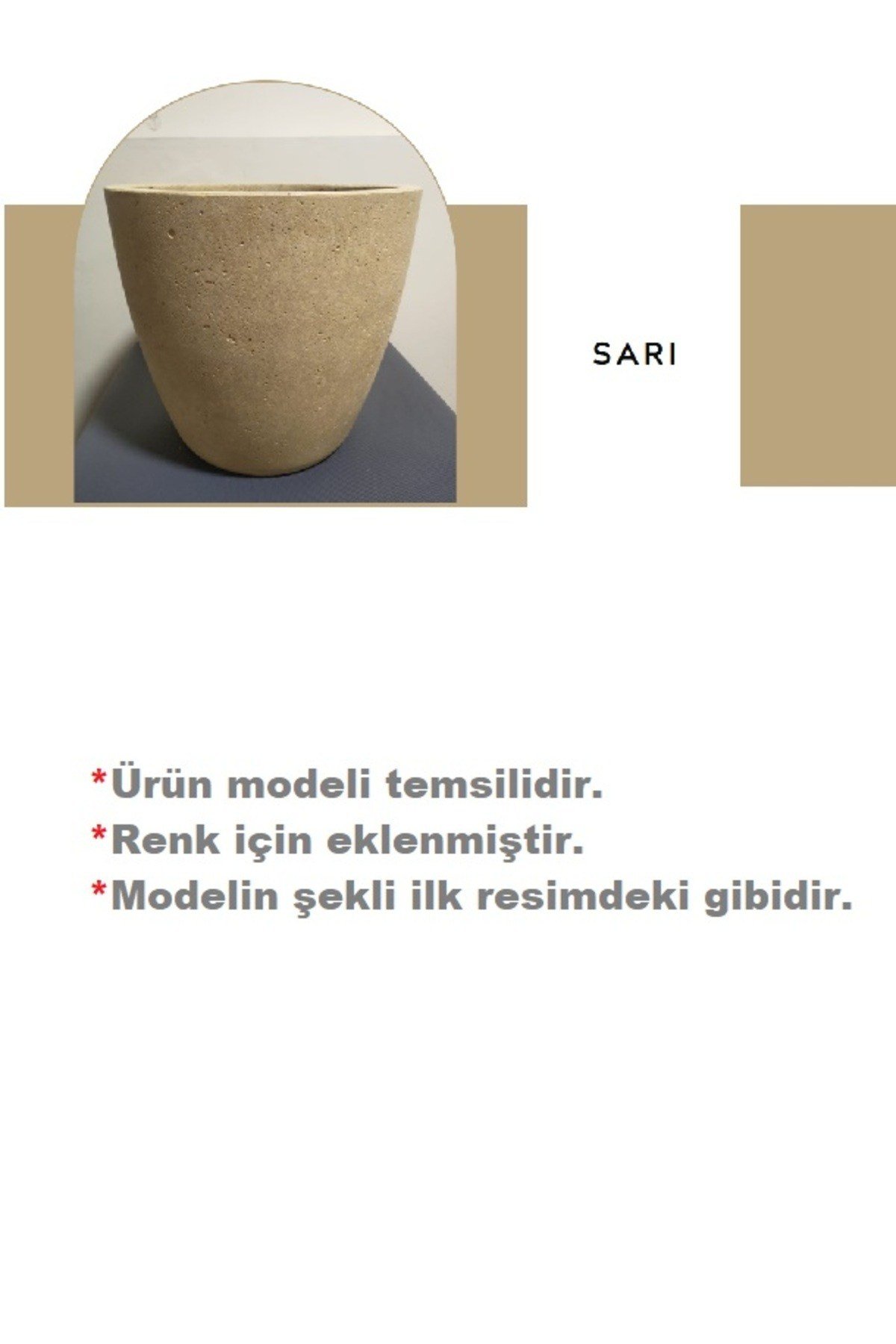 Fiber Stone (Hafif Beton) Saksı / MODEL : BASTI