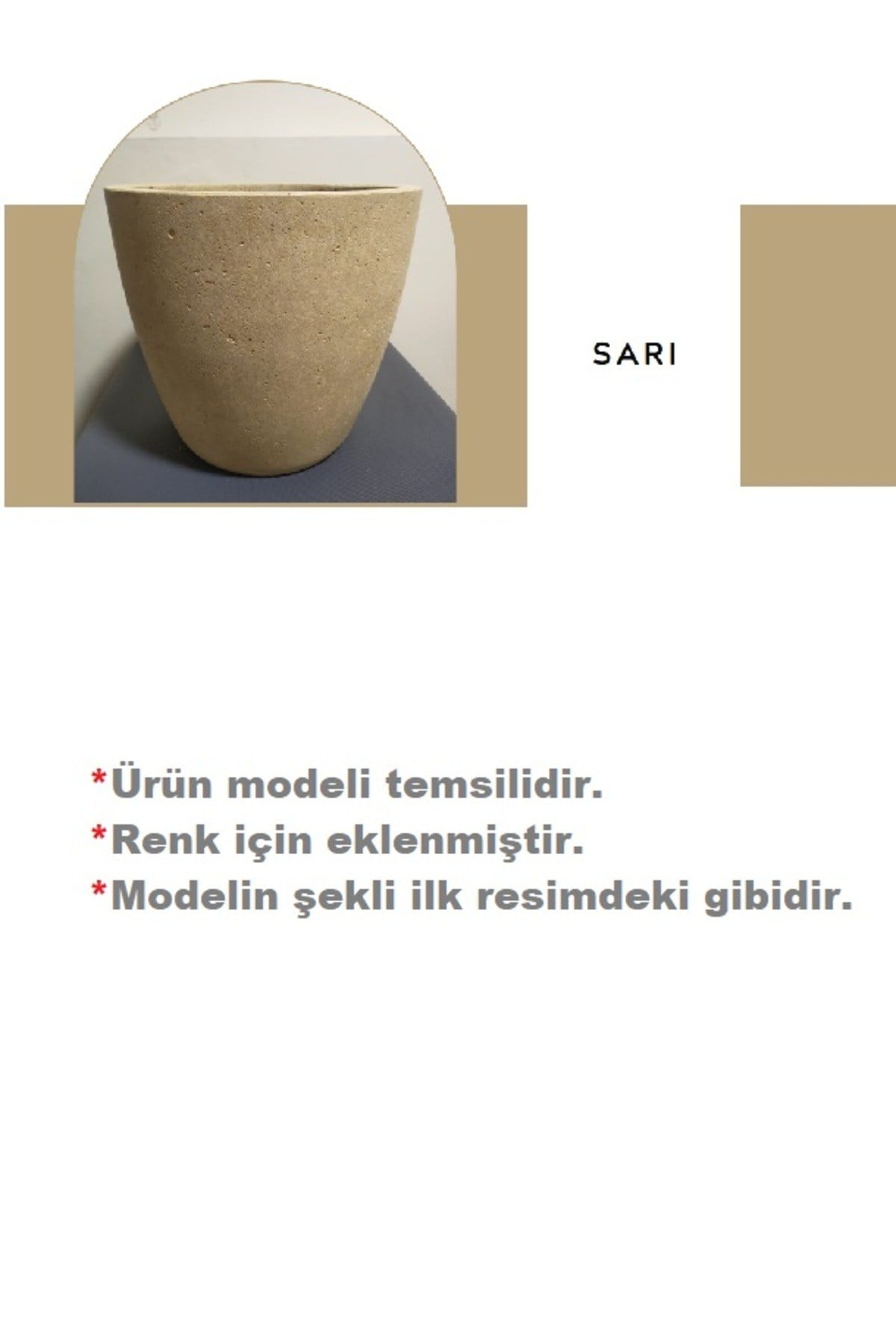 Fiber Stone (Hafif Beton) Saksı / MODEL : BASTI