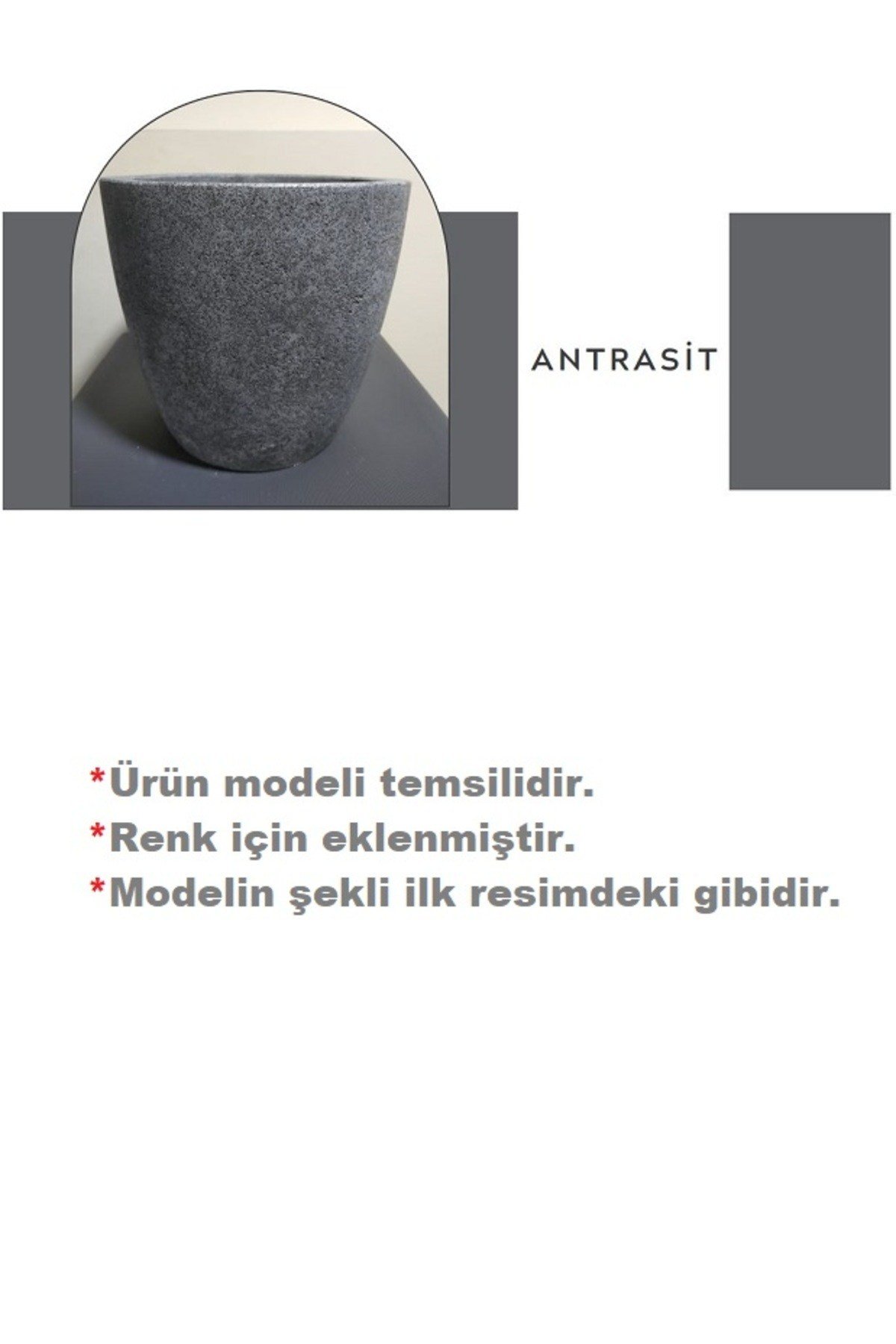 Fiber Stone (Hafif Beton) Saksı / MODEL : BONSAİ