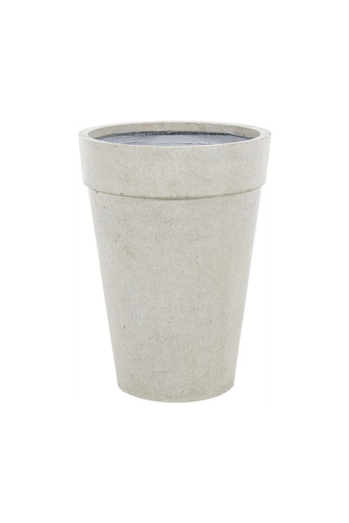 Hafif Beton Saksı Lavanta Krem (m) 40x55