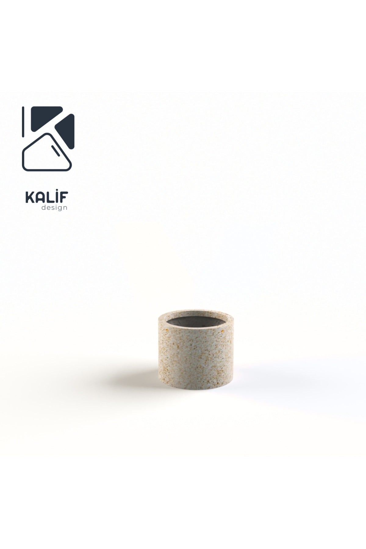 Hafif Beton Saksı (terrazo) Cylinder 25x20 Krem