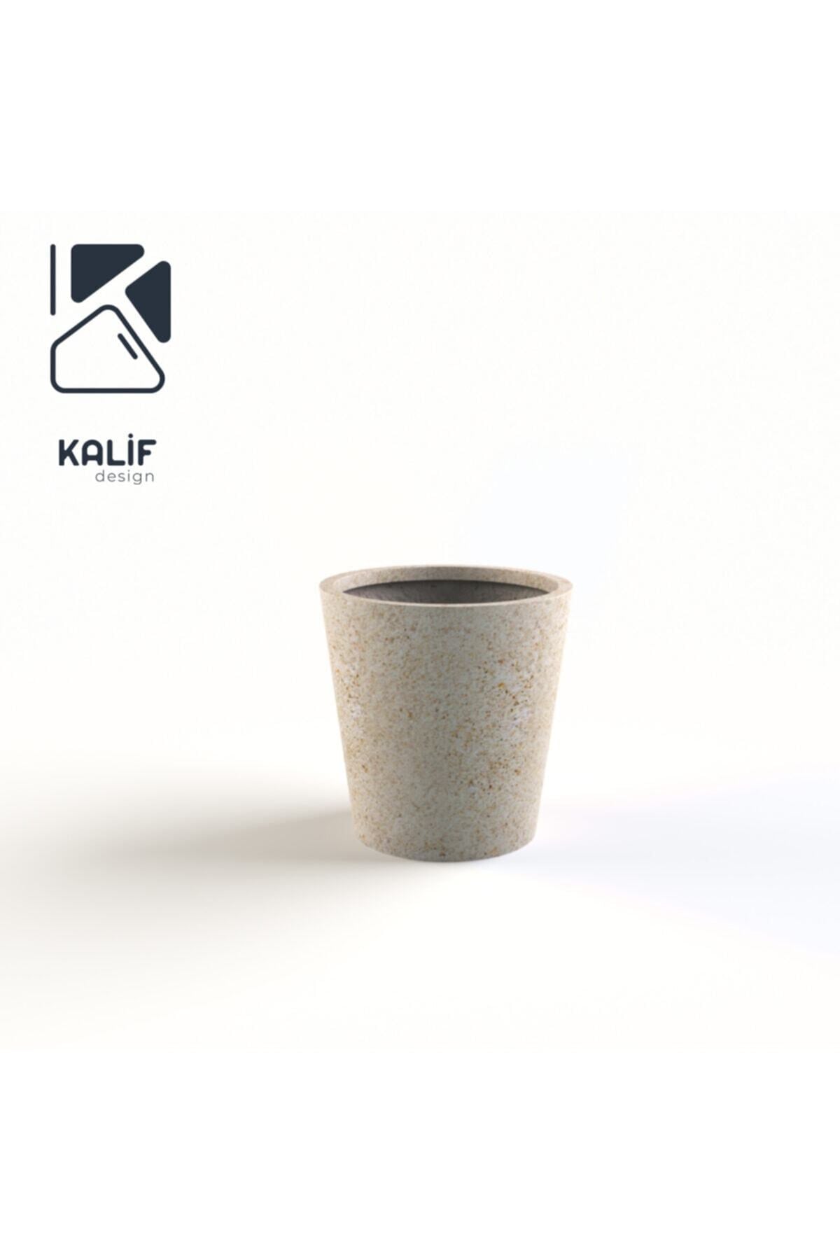 Hafif Beton Saksı (terrazo) Flora (s) 42x45 Krem