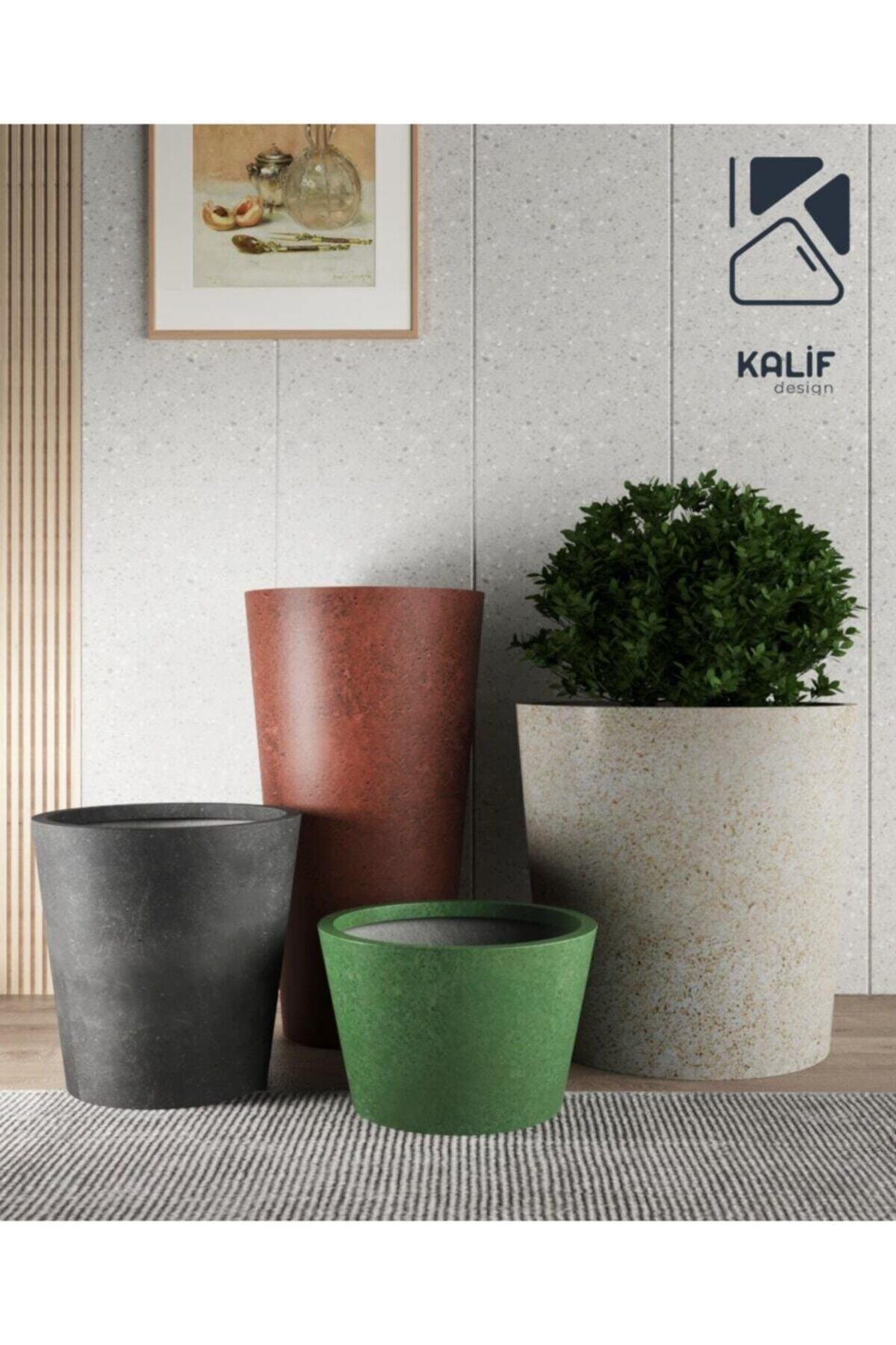 Hafif Beton Saksı (terrazo) Flora (s) 42x45 Krem