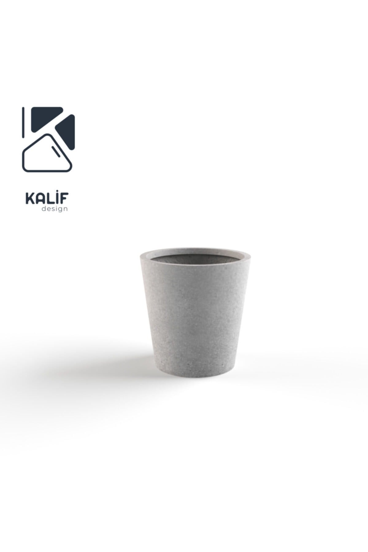 Hafif Beton Saksı (terrazo) Flora (s) 42x45 Gri