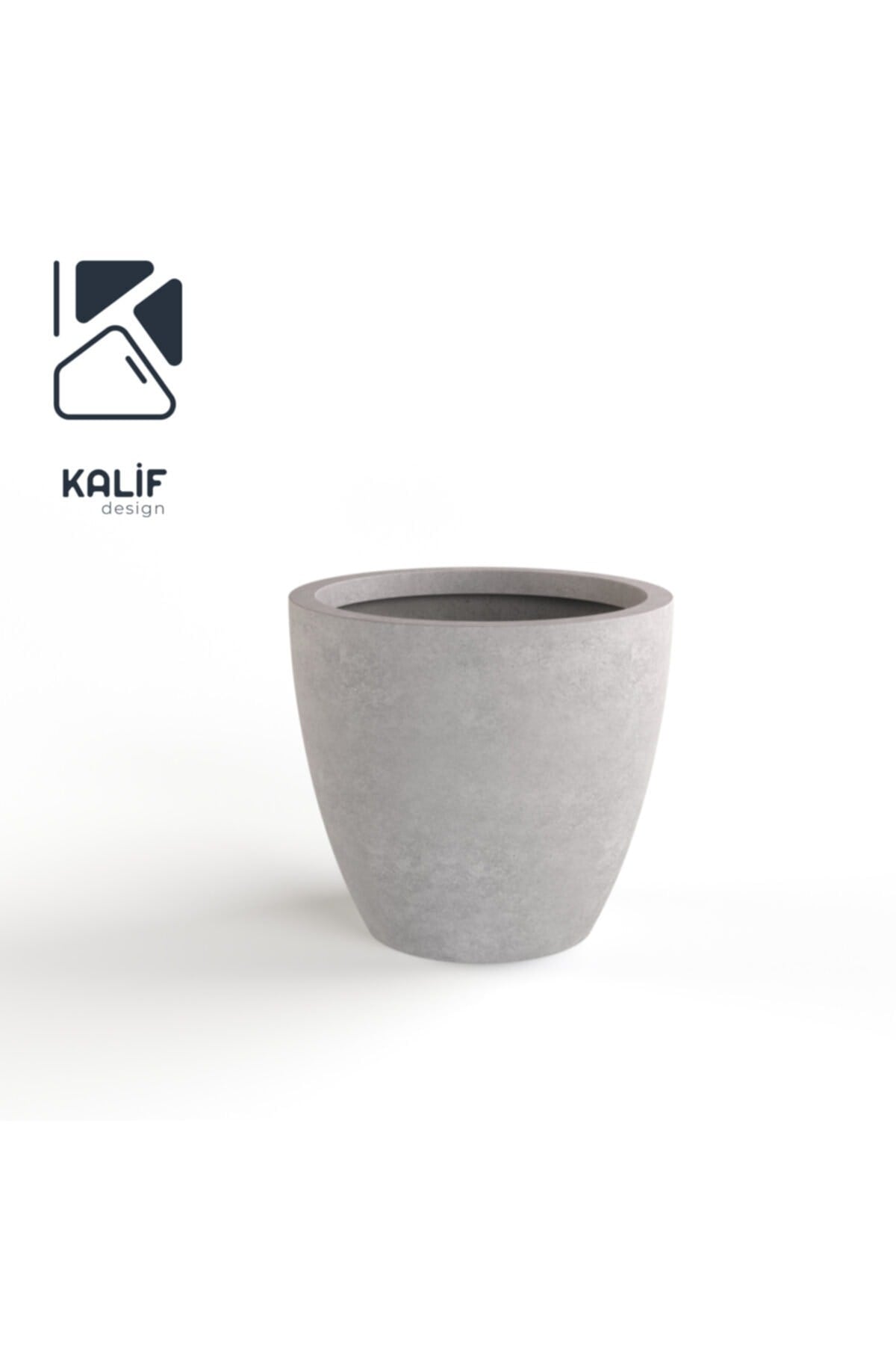 Hafif Beton Saksı (TERRAZO) Indra (L) 44x42 Gri