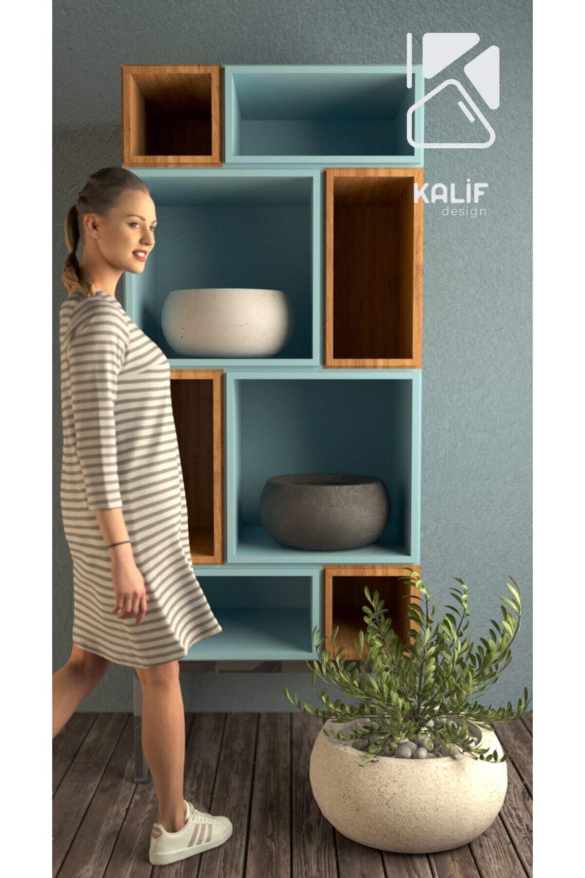 Hafif Beton Saksı (terrazo) Pan (s) 22x15 Kırmızı