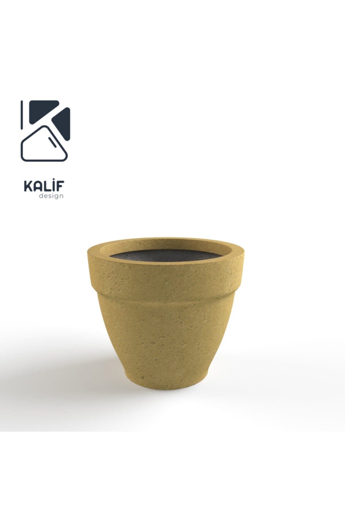 Hafif Beton Saksı (TERRAZO) Terra (L) 44x40 Sarı