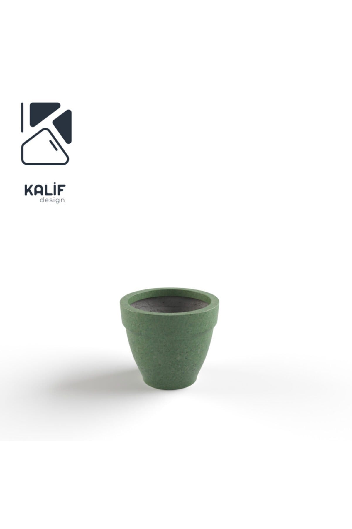 Hafif Beton Saksı (terrazo) Terra (s) 28x24 Yeşil