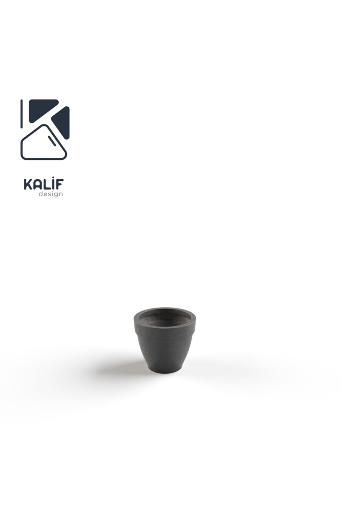 Hafif Beton Saksı (terrazo) Terra (xxs) 19x15 Siyah