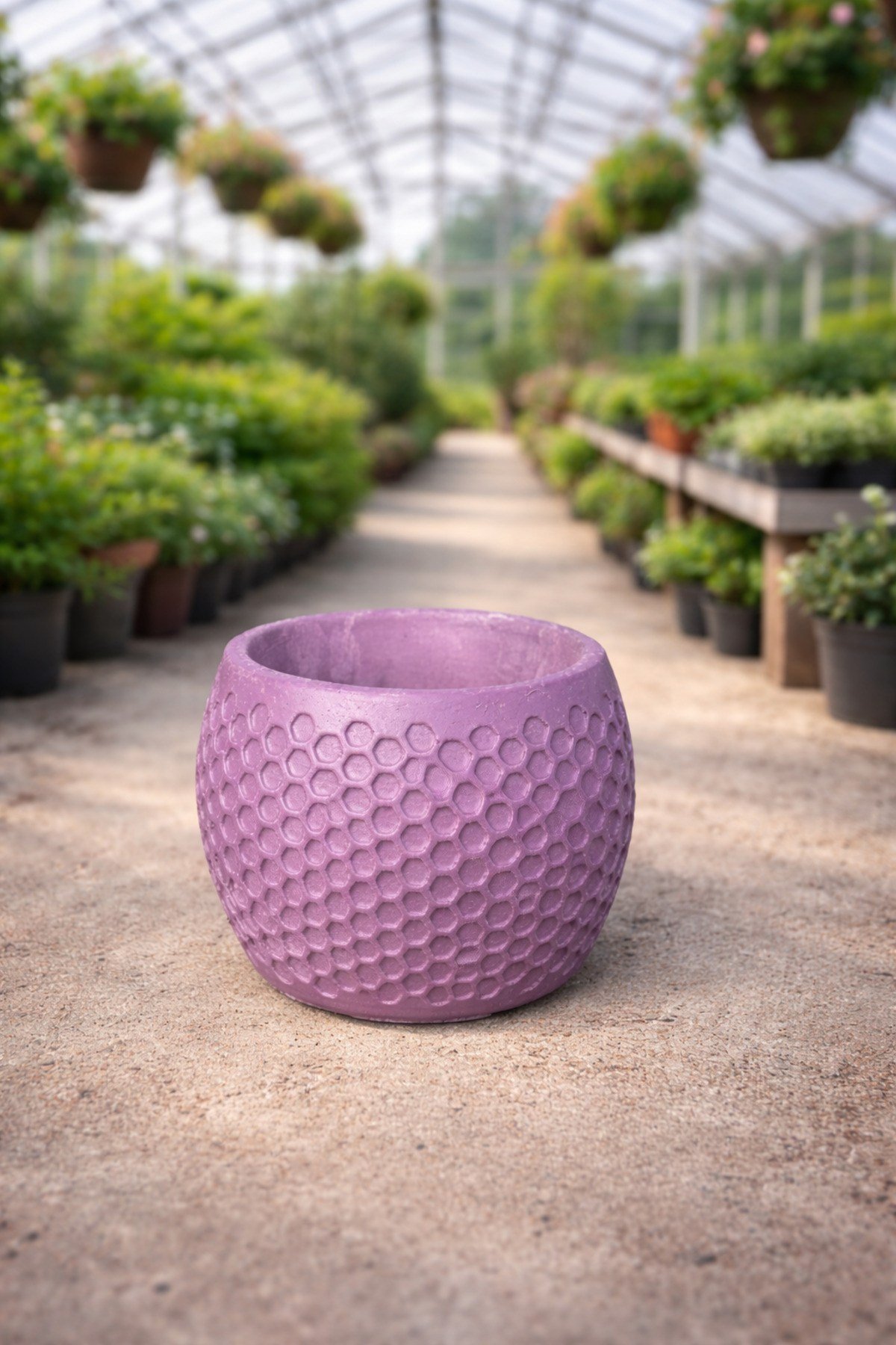 Honeycomb Desenli Mor Saksı