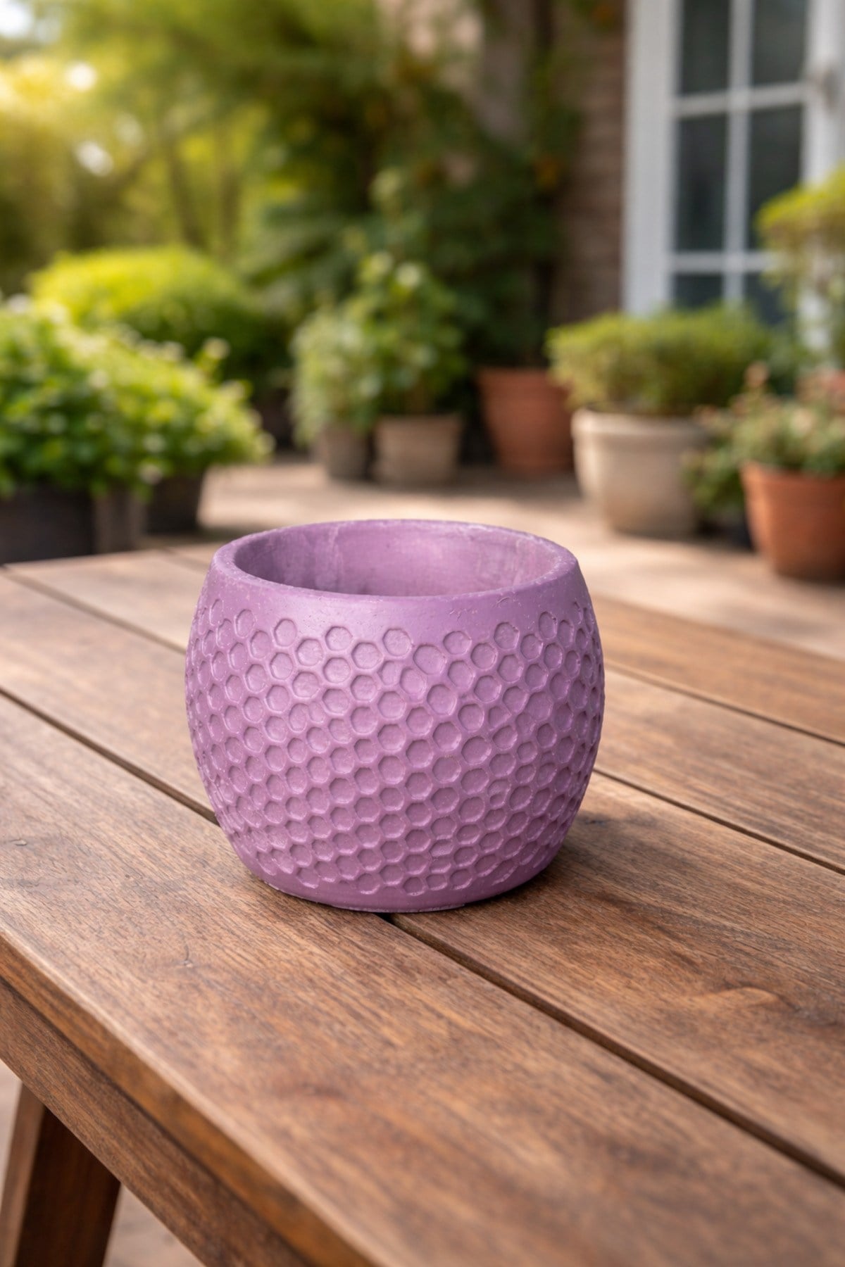 Honeycomb Desenli Mor Saksı