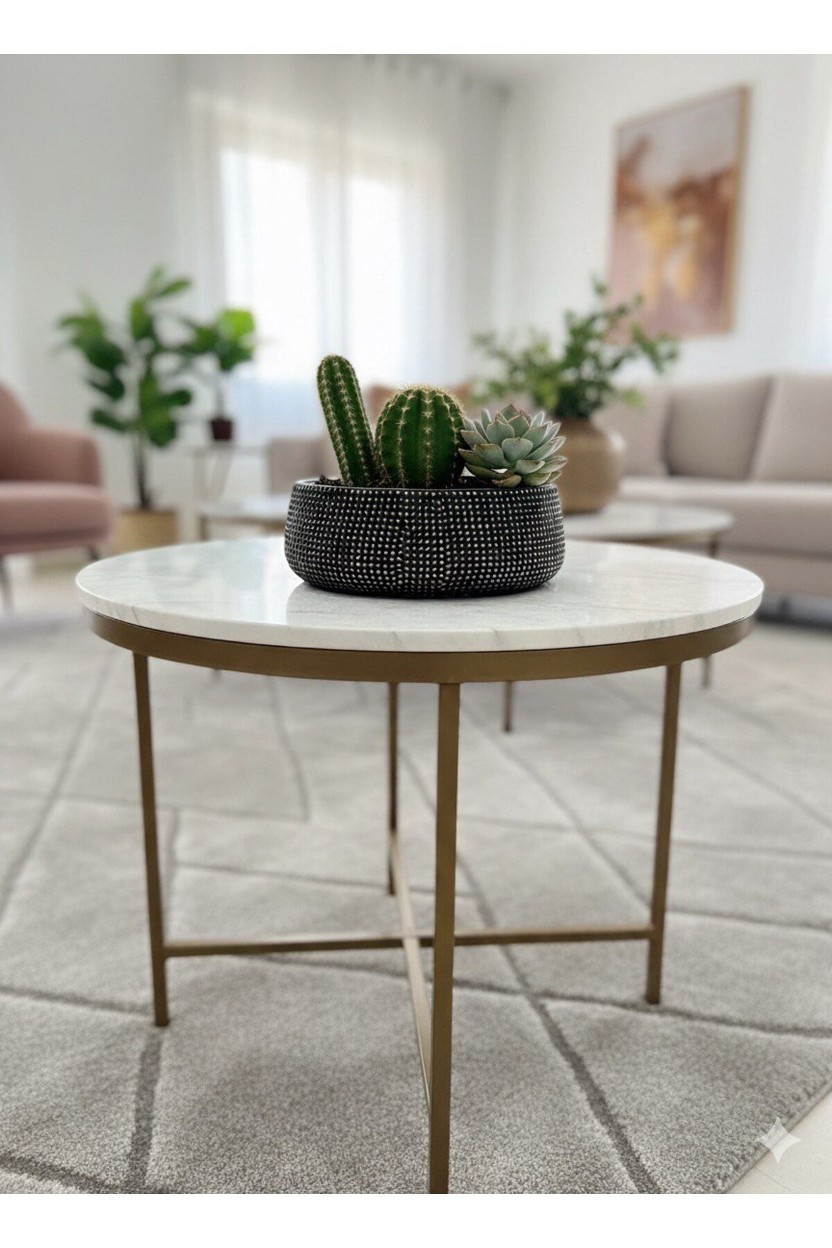 Işıltı Serisi Punto Kabartmalı Dekoratif Şık Siyah Gold Temalı Beton Saksı (Çiçeksizdir) 21*7