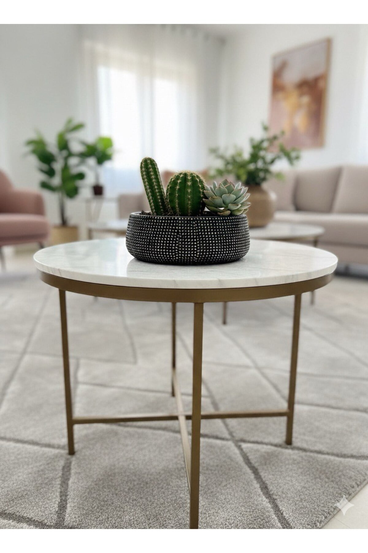 Işıltı Serisi Punto Kabartmalı Dekoratif Şık Siyah Gold Temalı Beton Saksı (Çiçeksizdir) 21*7