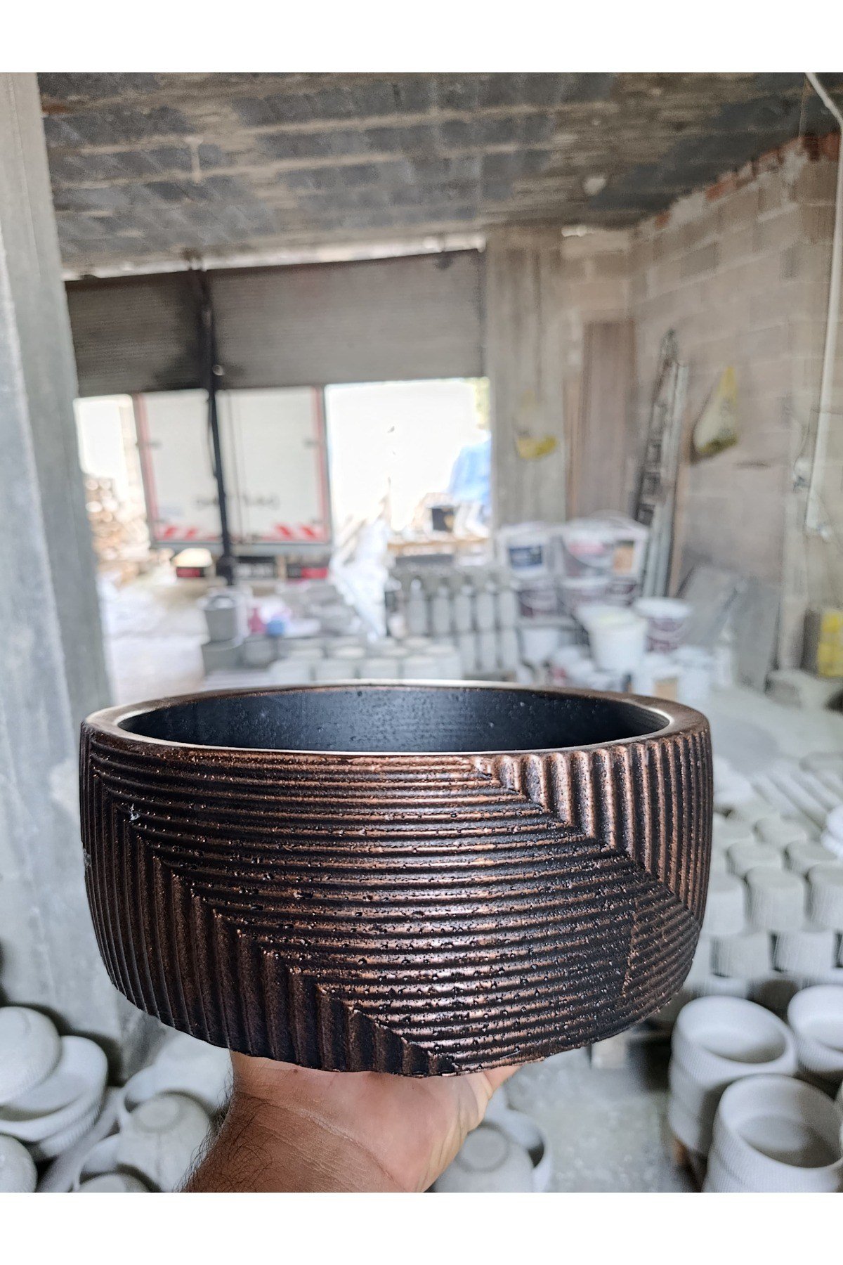 Modern Monolüx Dekoratif Taş Saksı