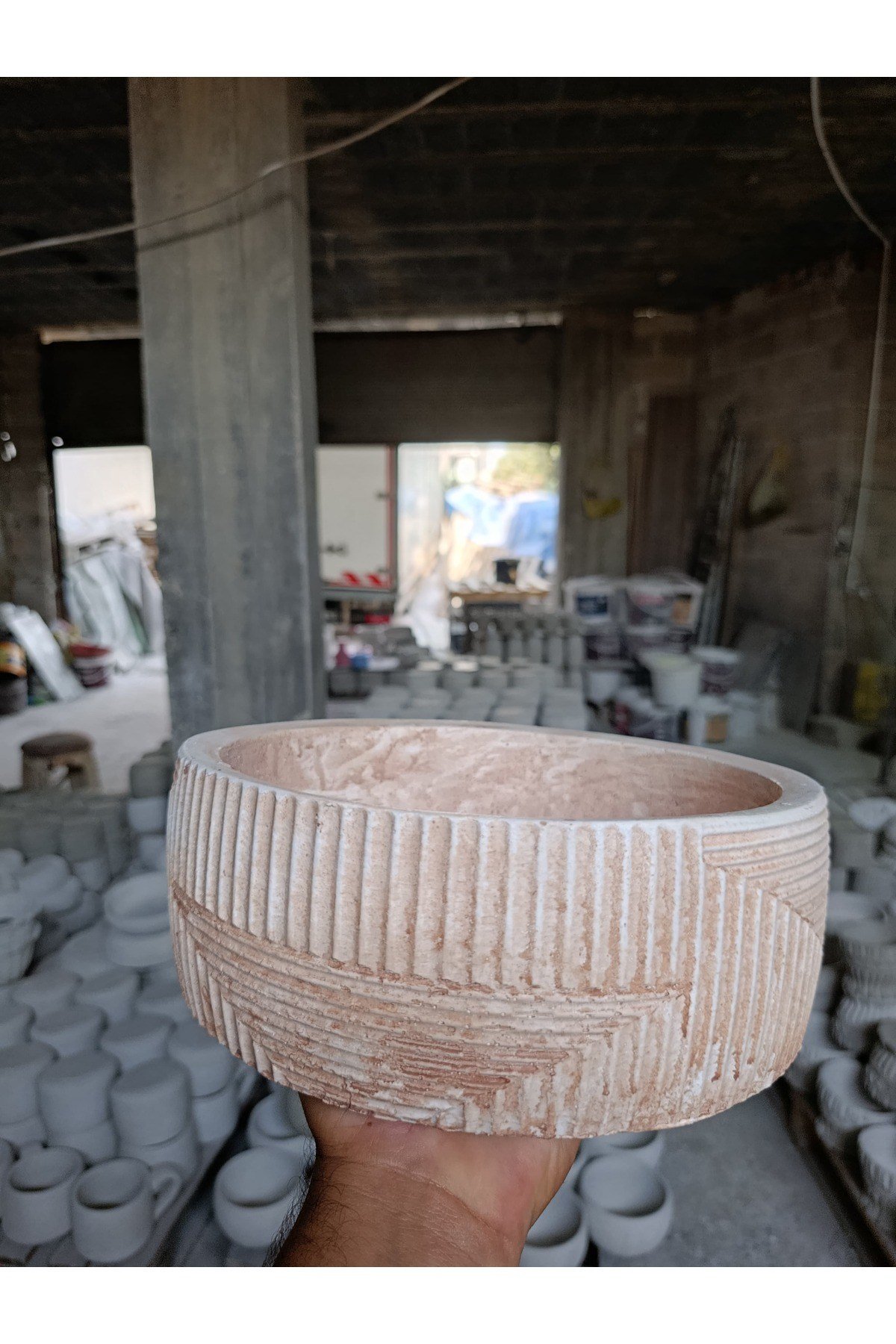 Modern Monolüx Dekoratif Taş Saksı