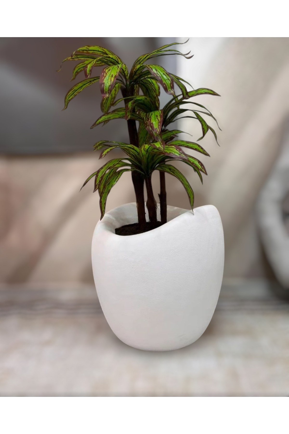 MyDecorZa BOHEM HOME FİBERGLAS BAHÇE ve EV DEKORASYONU SAKSI YUMURTA MODELİ 45 cm x 45 cm