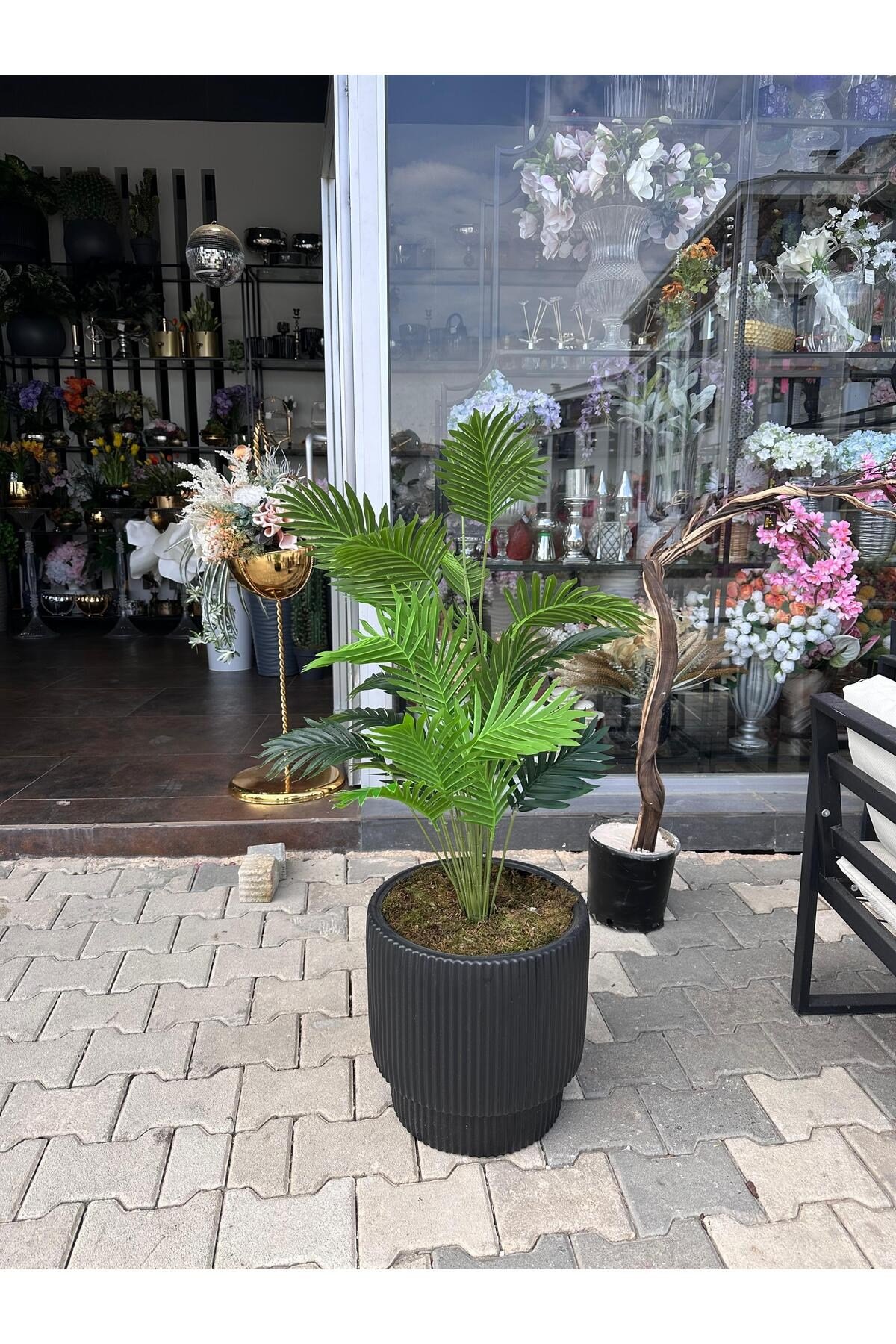 Plastik Saksıda Yapay Areka Ağacı 120 cm yükseklik