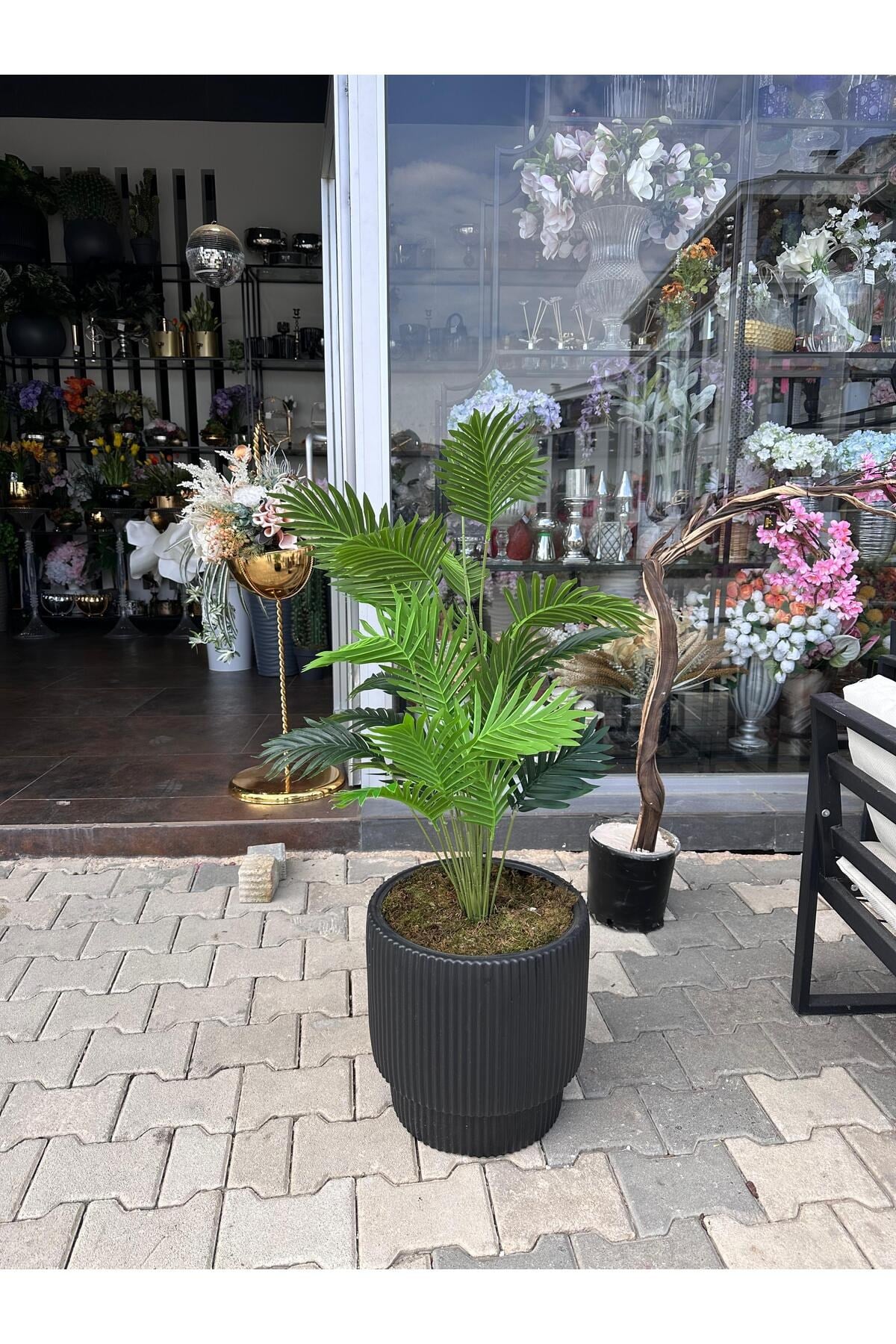 Plastik Saksıda Yapay Areka Ağacı 120 cm yükseklik