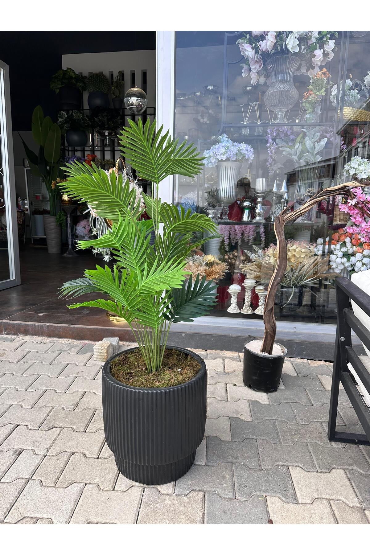 Plastik Saksıda Yapay Areka Ağacı 120 cm yükseklik