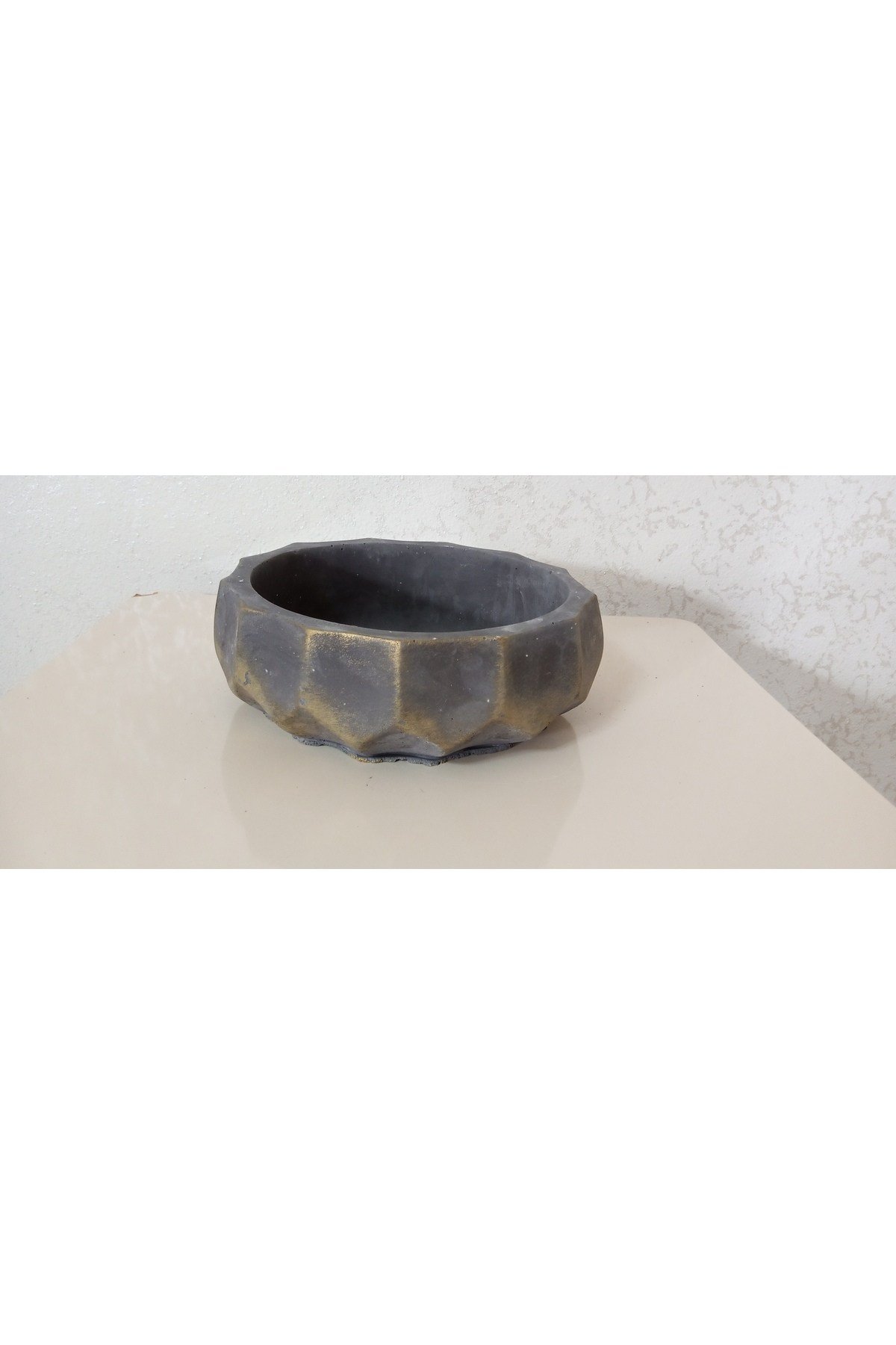 Saf Beton Geometrik Bonsai ve Aranjmana Özel Taş Saksı suya karşı 121 yıl ömürlü 009