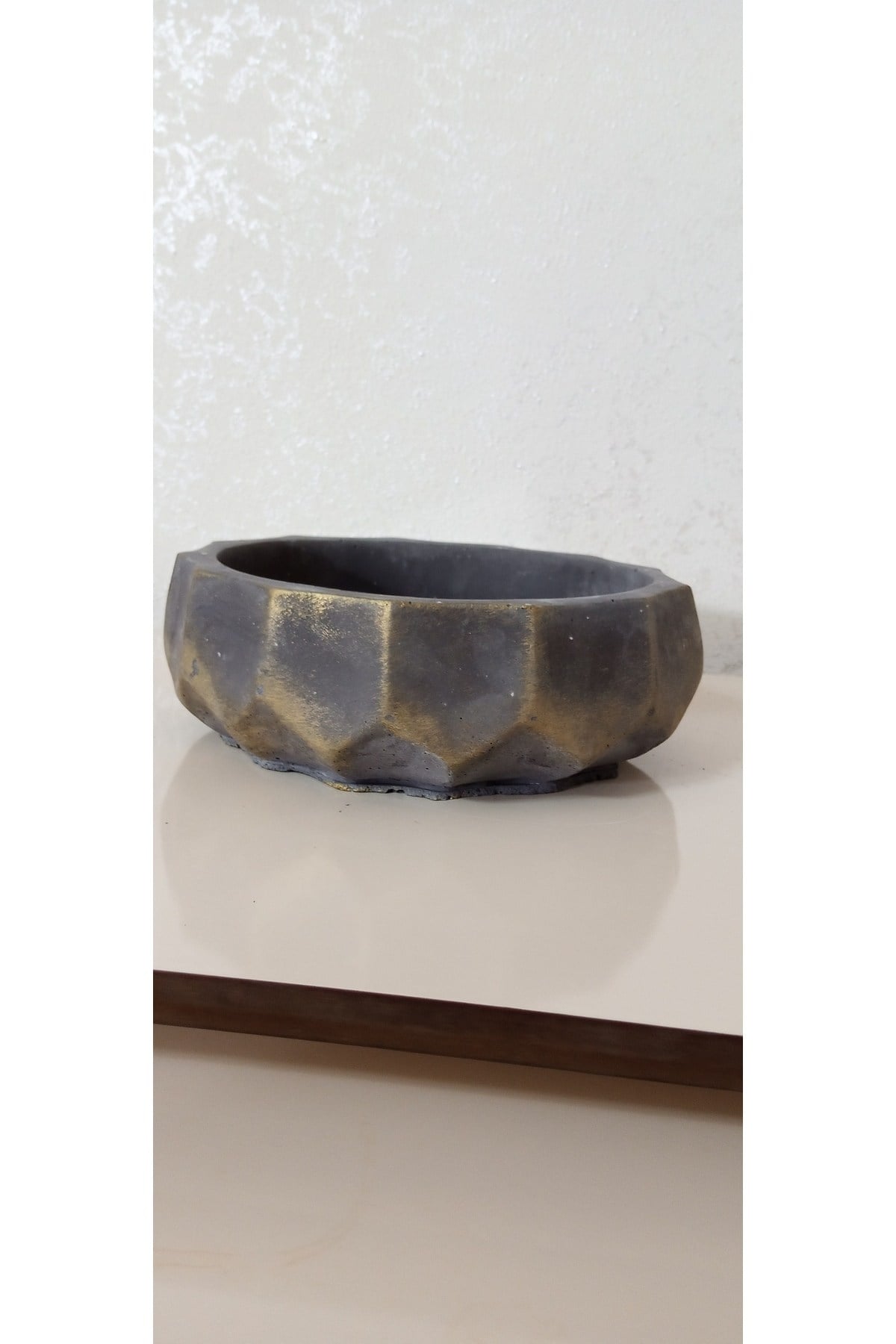 Saf Beton Geometrik Bonsai ve Aranjmana Özel Taş Saksı suya karşı 121 yıl ömürlü 009