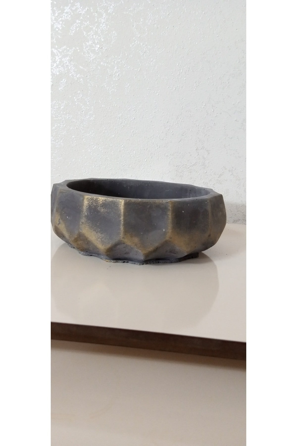 Saf Beton Geometrik Bonsai ve Aranjmana Özel Taş Saksı suya karşı 121 yıl ömürlü 009