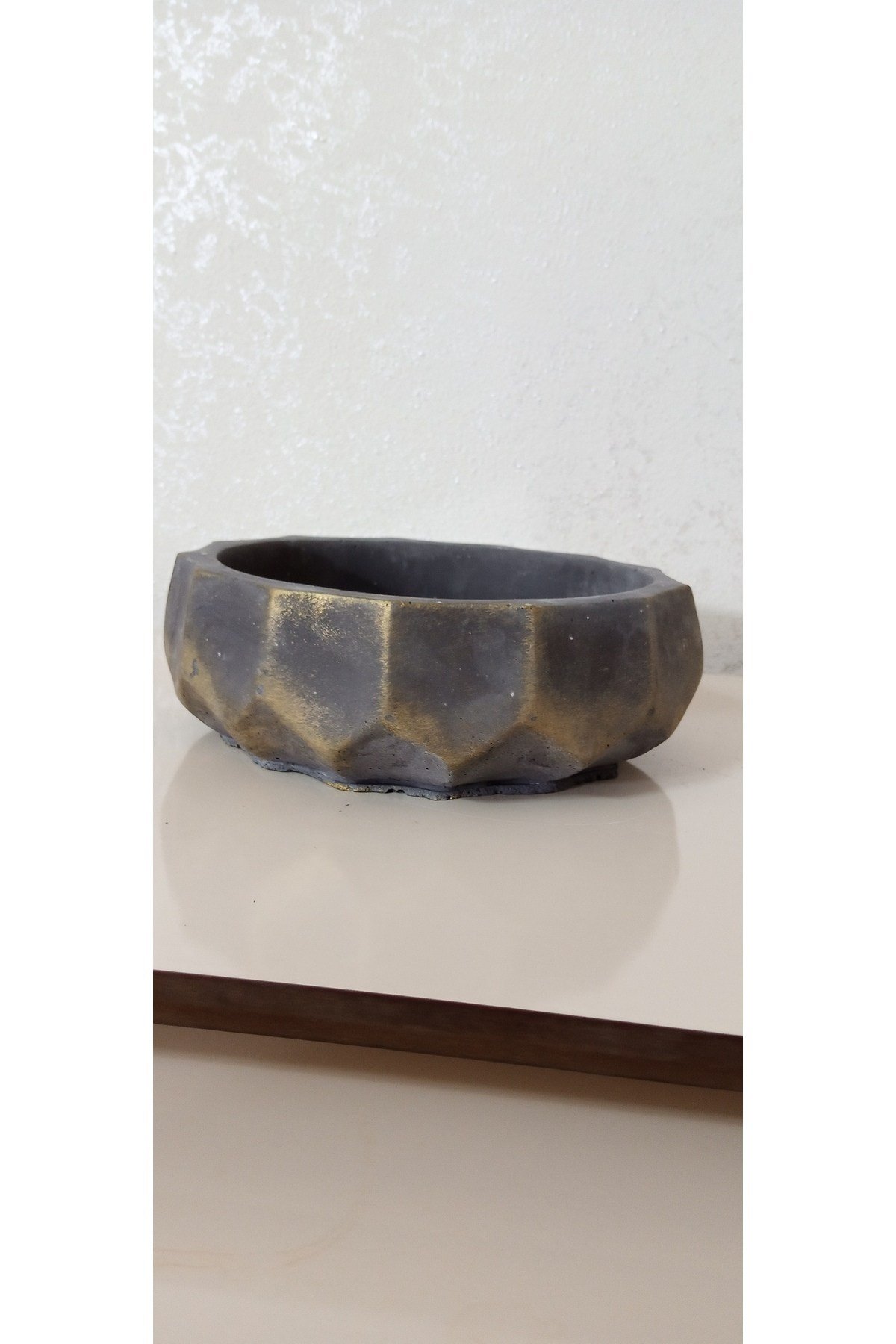 Saf Beton Geometrik Bonsai ve Aranjmana Özel Taş Saksı suya karşı 121 yıl ömürlü 009