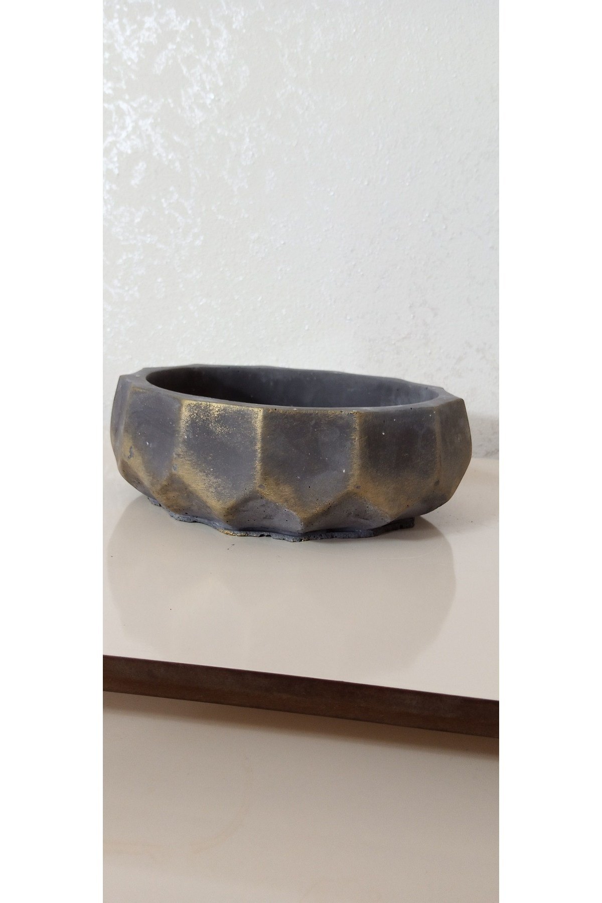Saf Beton Geometrik Bonsai ve Aranjmana Özel Taş Saksı suya karşı 121 yıl ömürlü 009