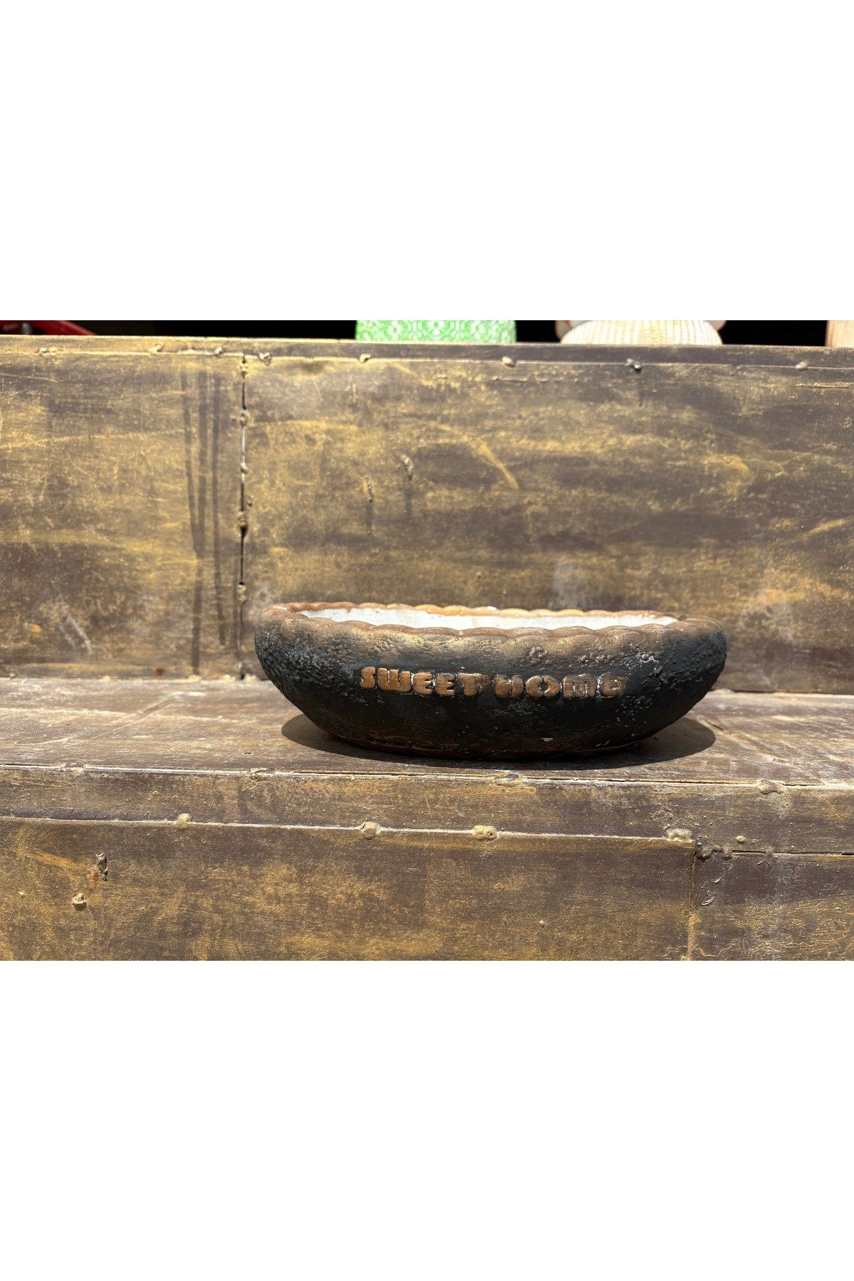 Sweet Home Oval Taş saksı 21*27 çap 10 cm yükseklik
