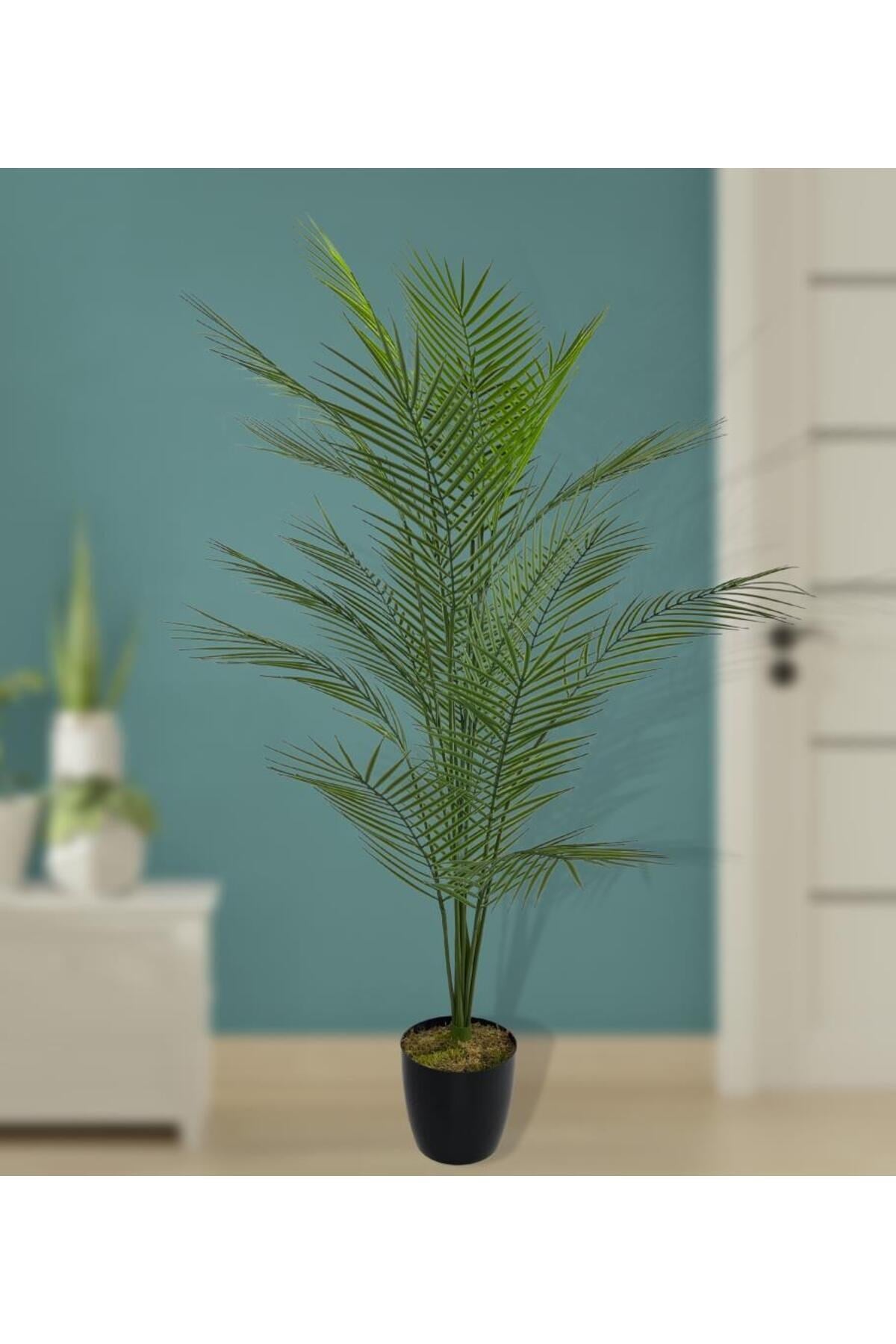 Yapay Ağaç Areka Ağacı Palmiye Ağacı Salon Bitkisi Yapay Areka 130 Cm 20 Yaprak