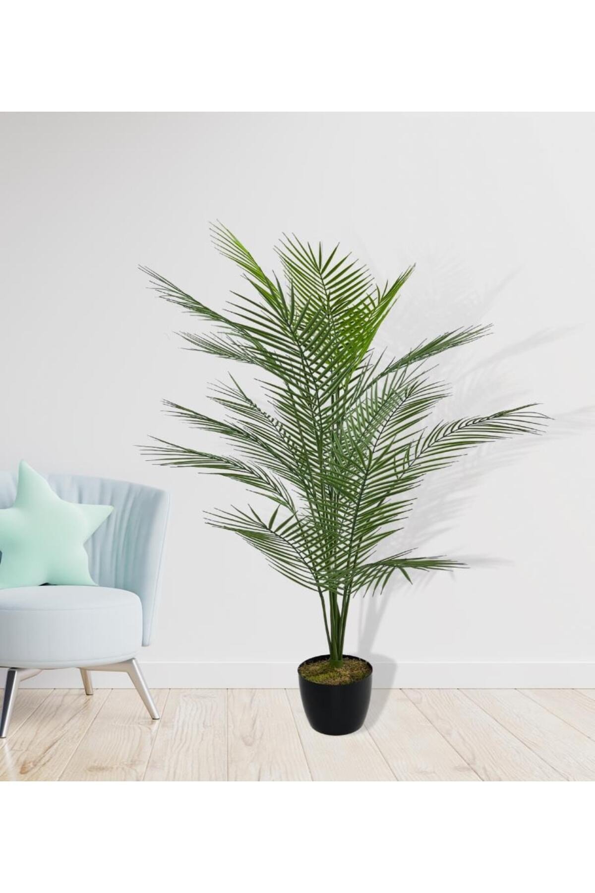 Yapay Ağaç Areka Ağacı Palmiye Ağacı Salon Bitkisi Yapay Areka 130 Cm 20 Yaprak