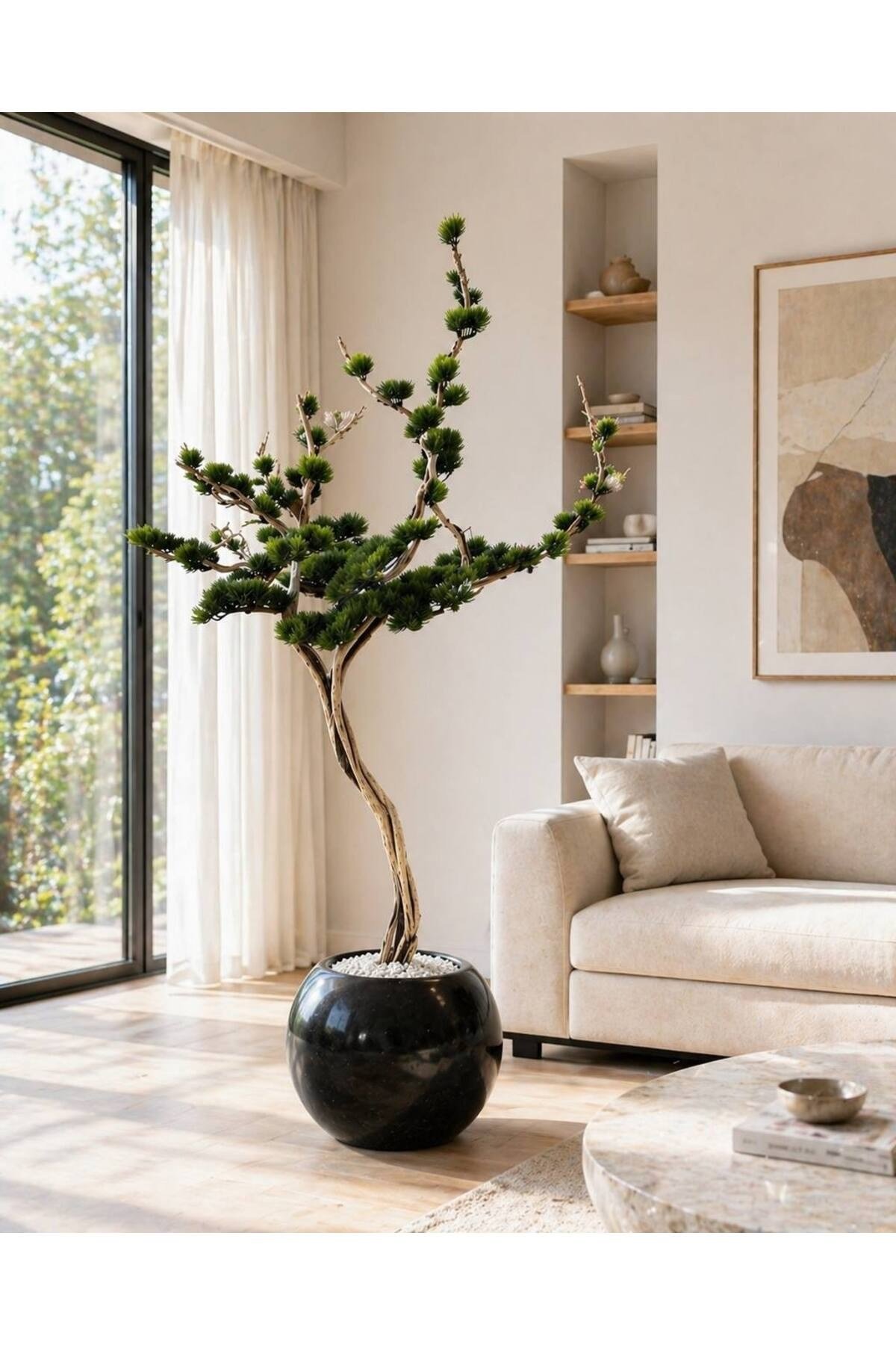 Zen Serisi Yapay Bonsai Ağacı - Estetik Ofis ve Ev Dekorasyon Bonsaisi 200 Cm