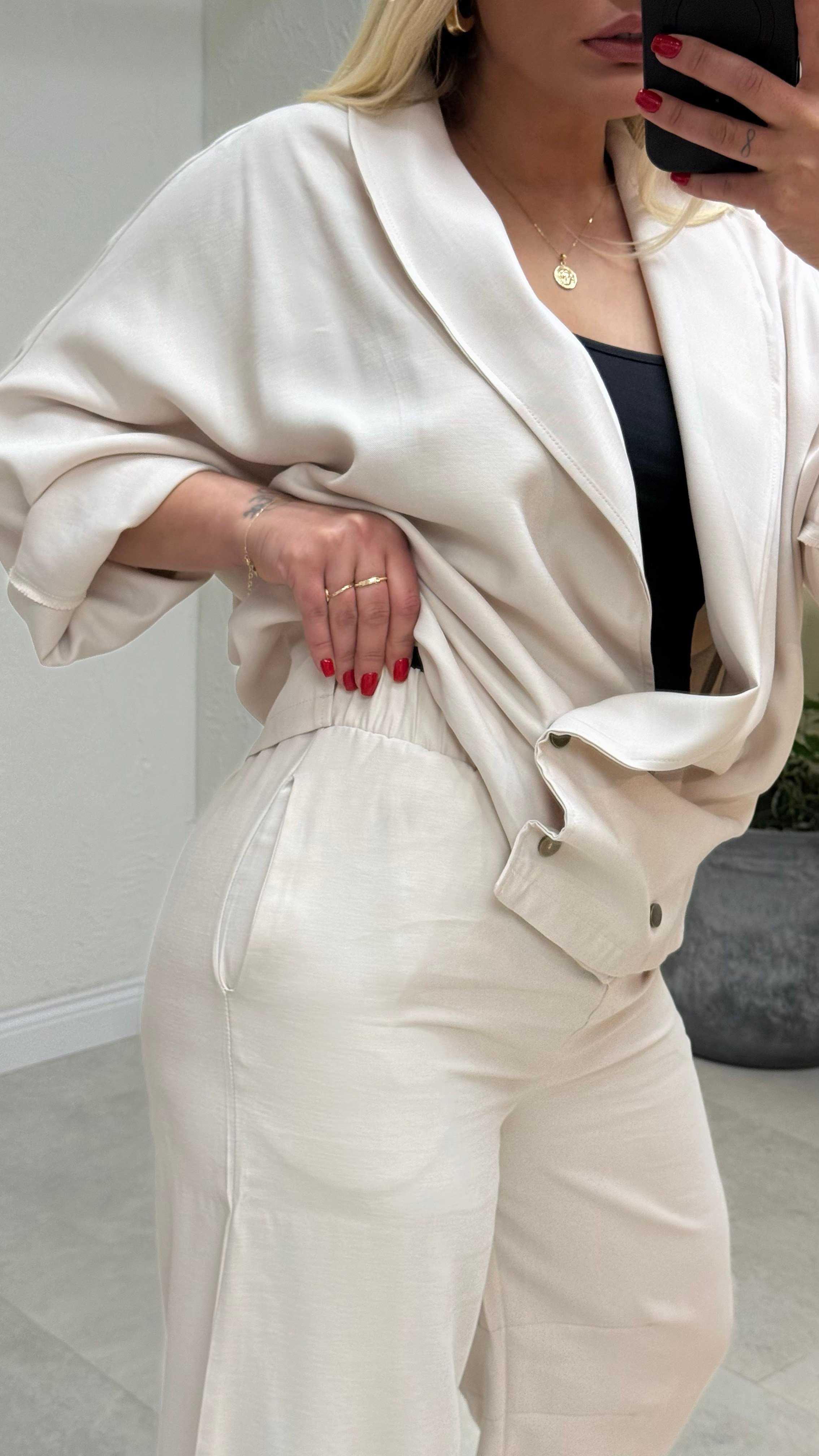 Bej Armani Pantolon Ceket Takım