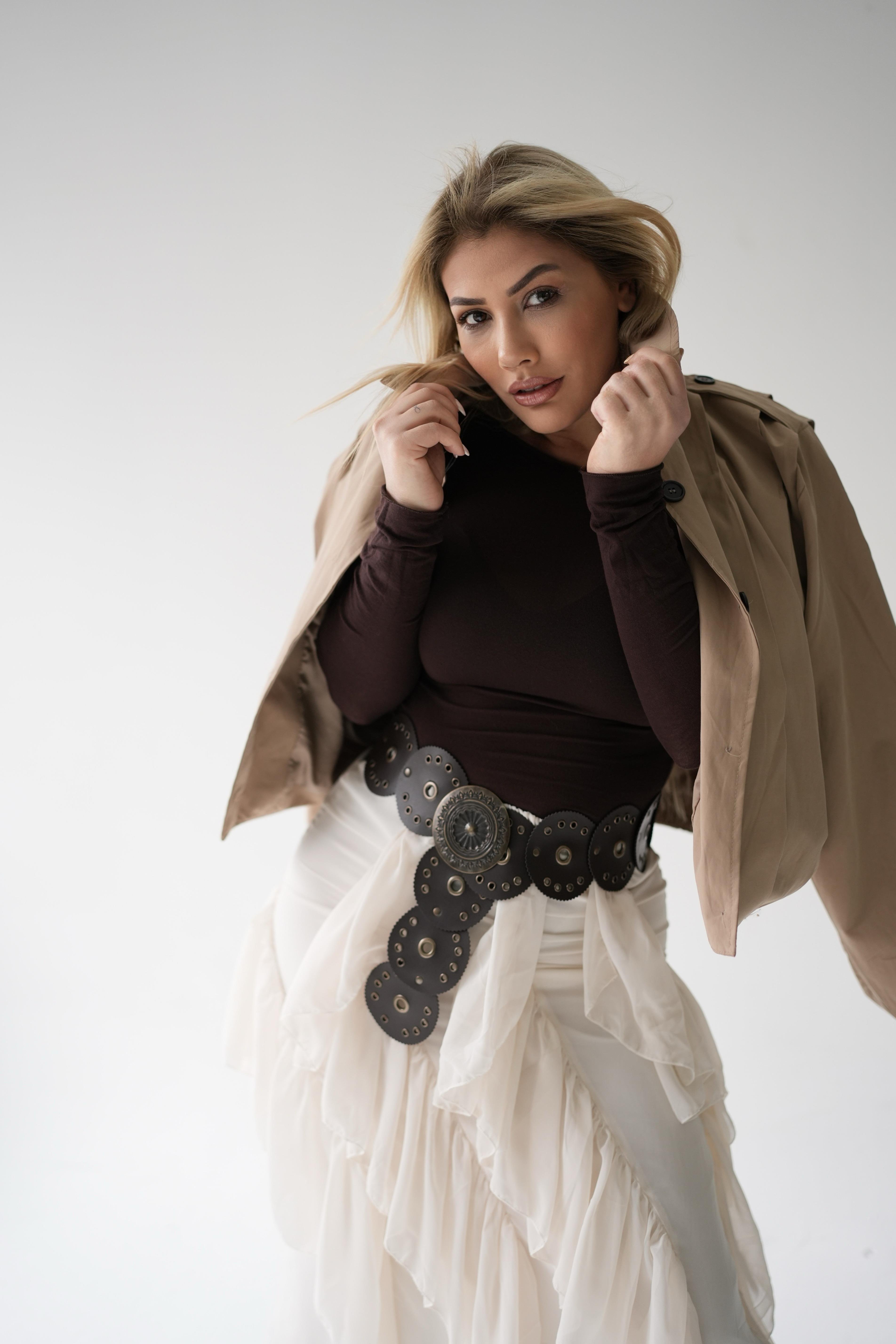 Camel Pileli Trenchkot