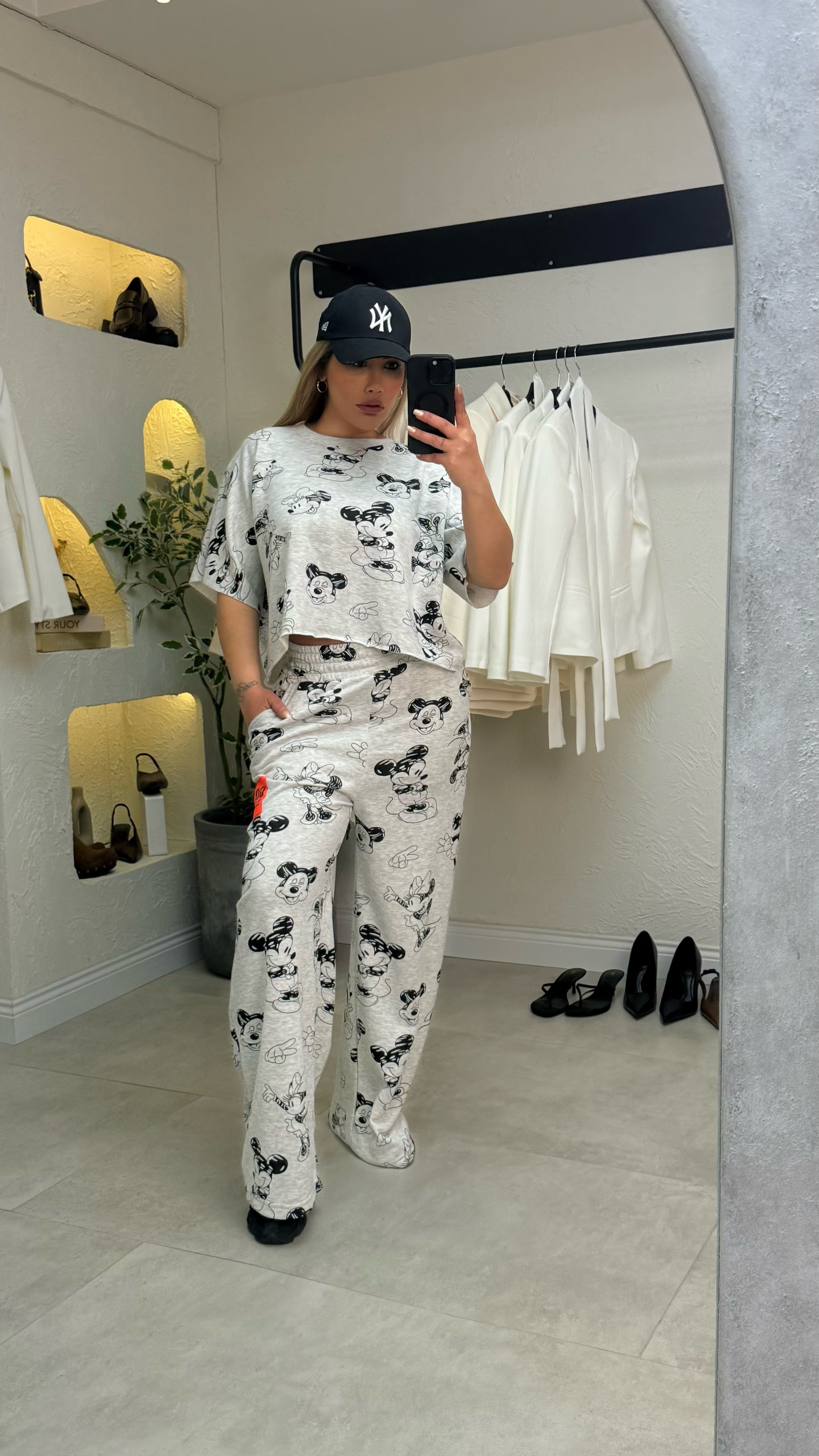 Gri Micky Mouse Eşofman Altı