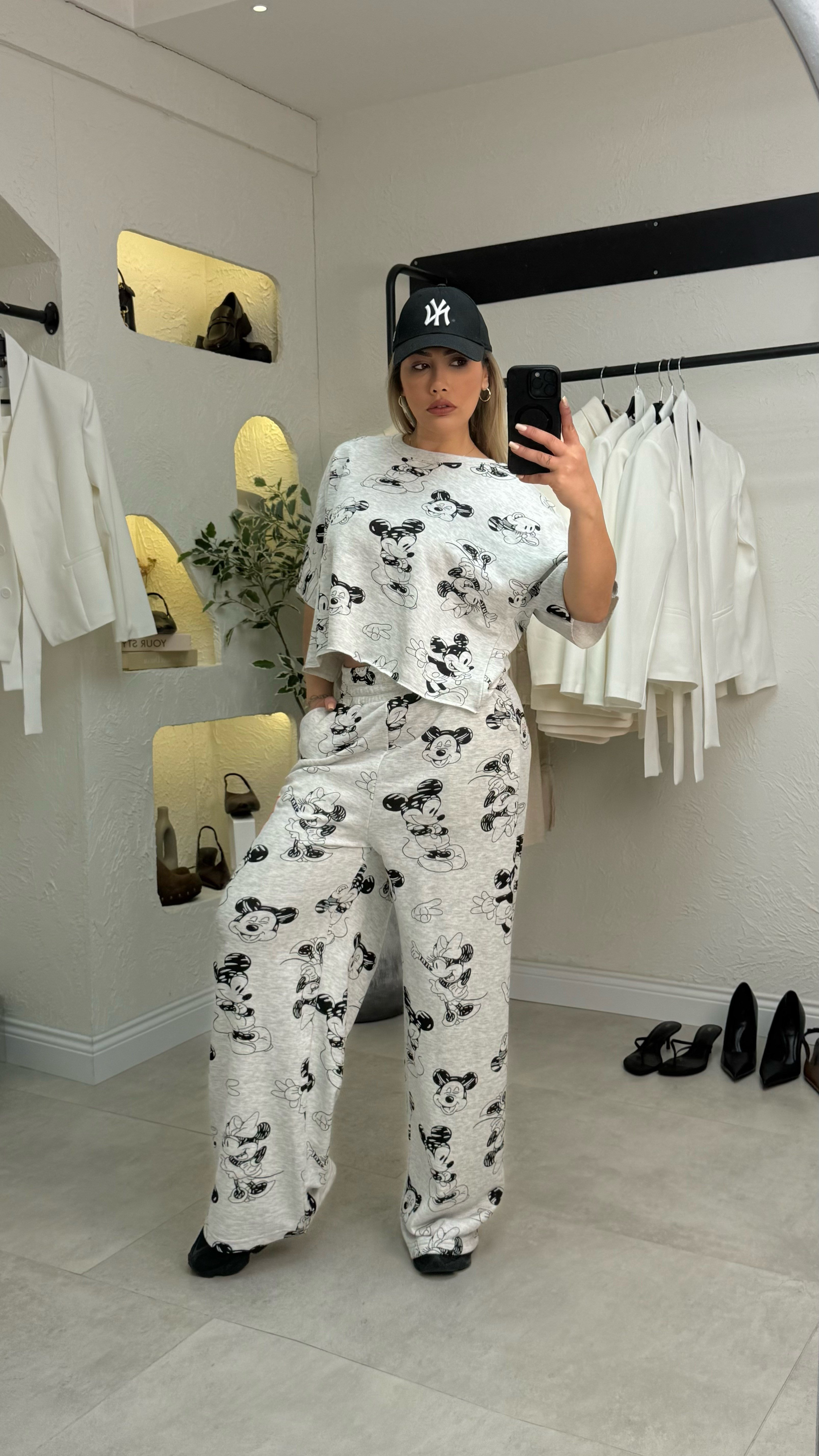 Gri Micky Mouse Eşofman Altı