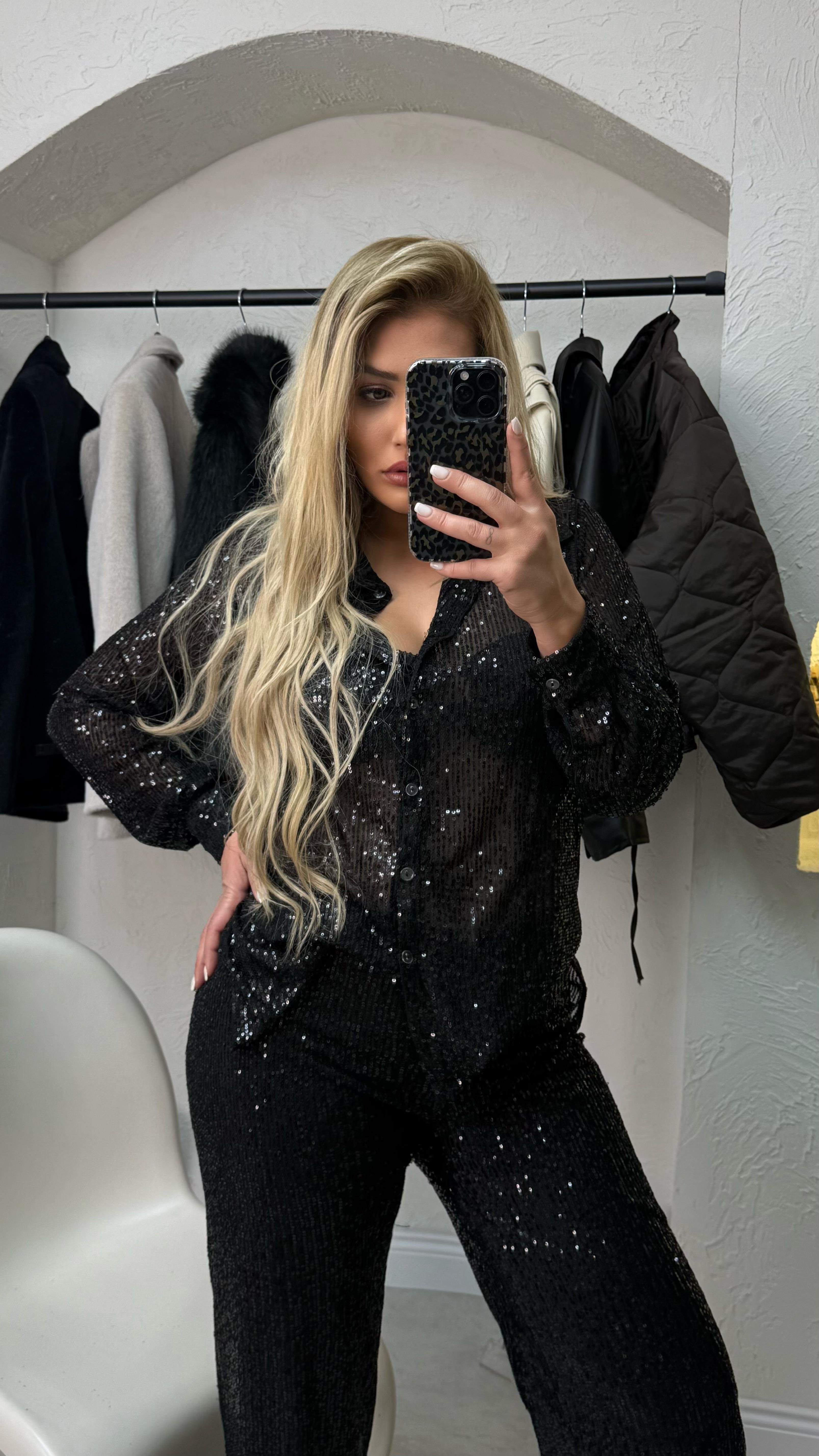 Siyah Pullu 3lü Takım