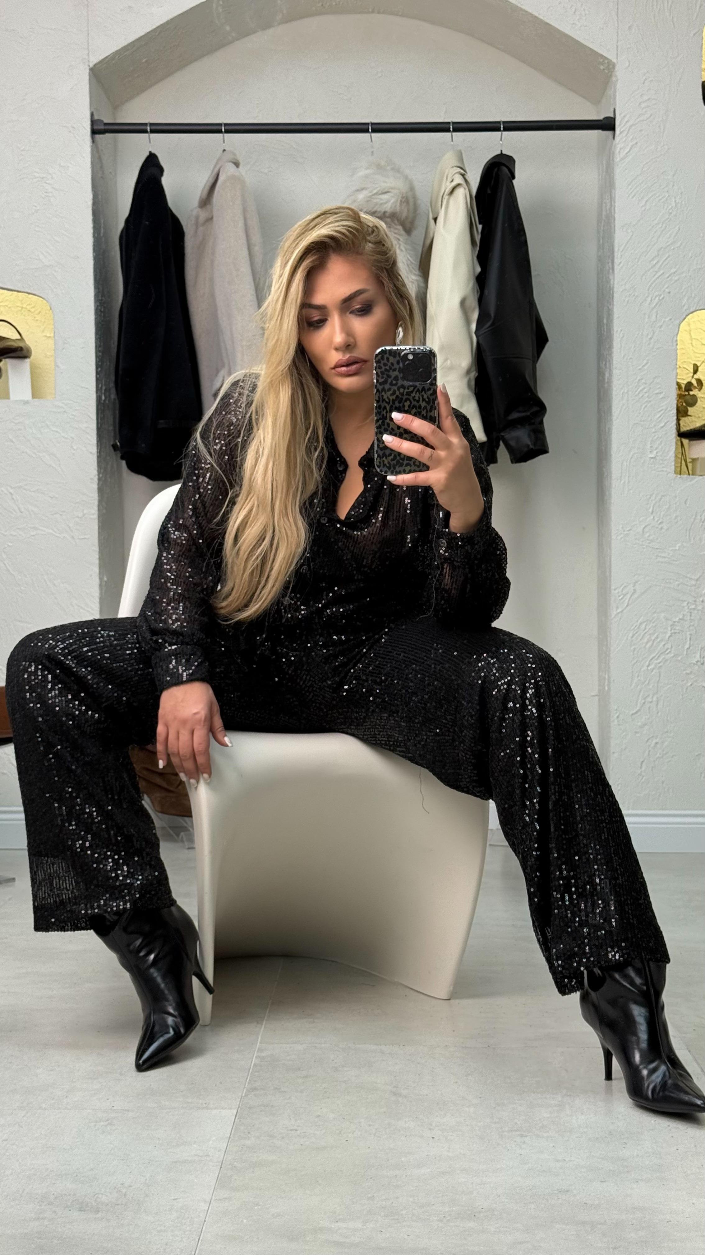 Siyah Pullu 3lü Takım