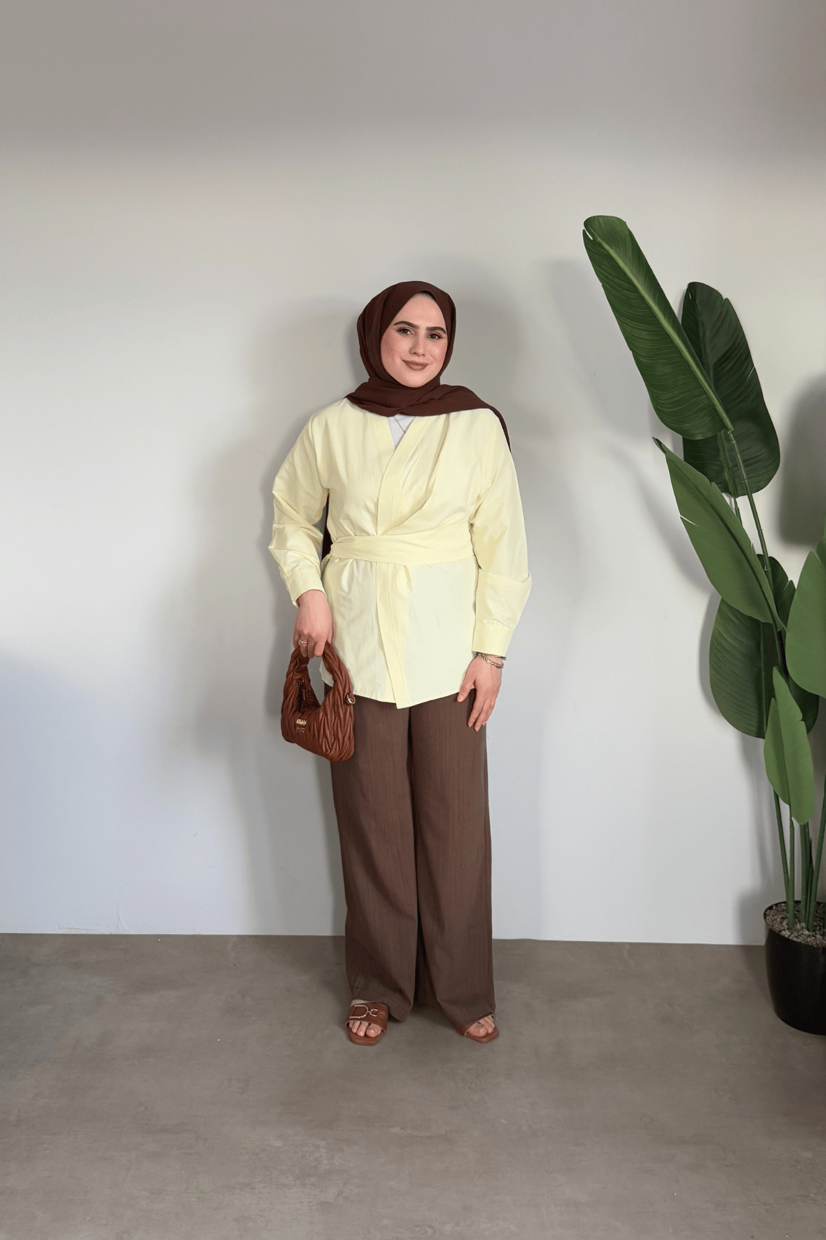 Bloom Bağlamalı Kimono Gömlek | Sarı