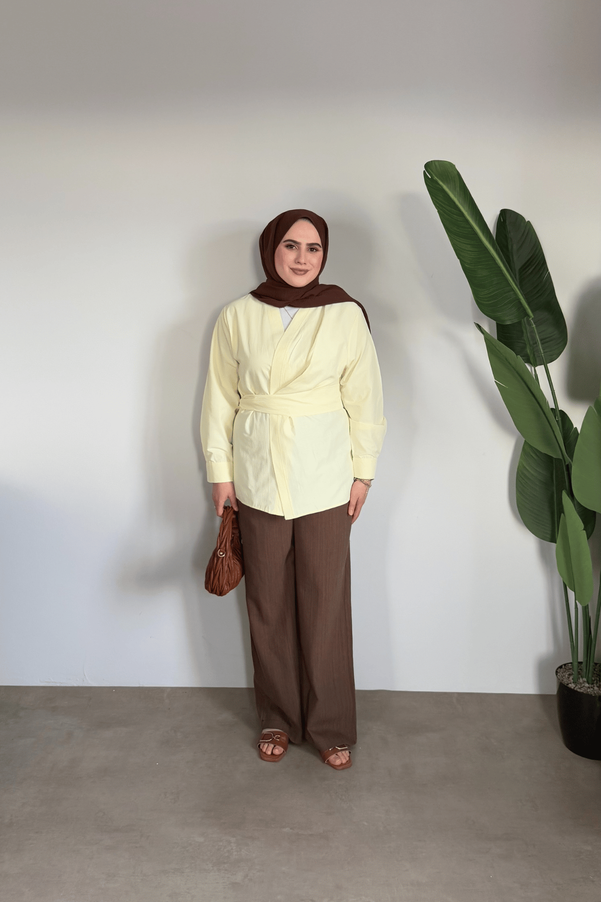 Bloom Bağlamalı Kimono Gömlek | Sarı