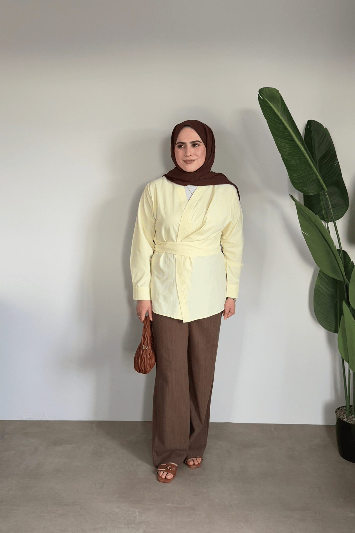 Bloom Bağlamalı Kimono Gömlek | Sarı