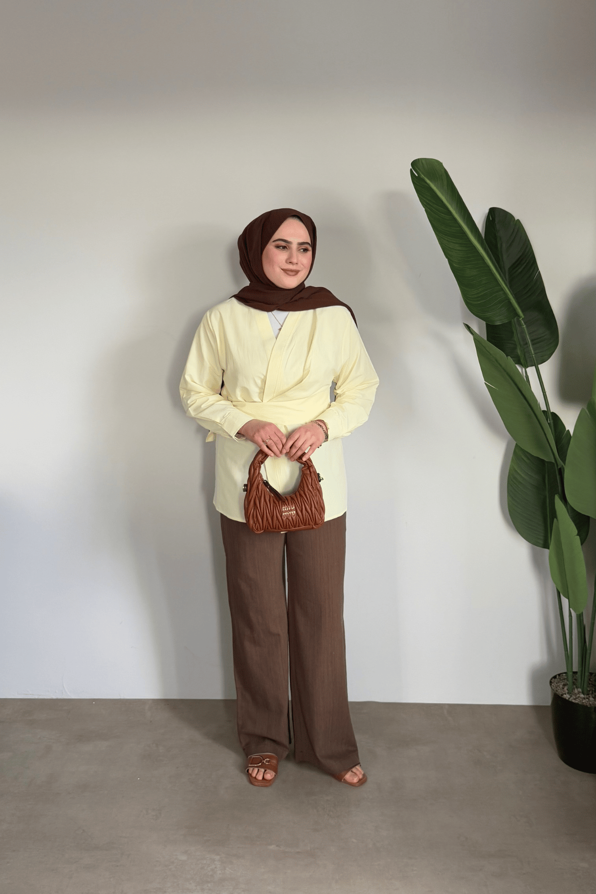 Bloom Bağlamalı Kimono Gömlek | Sarı