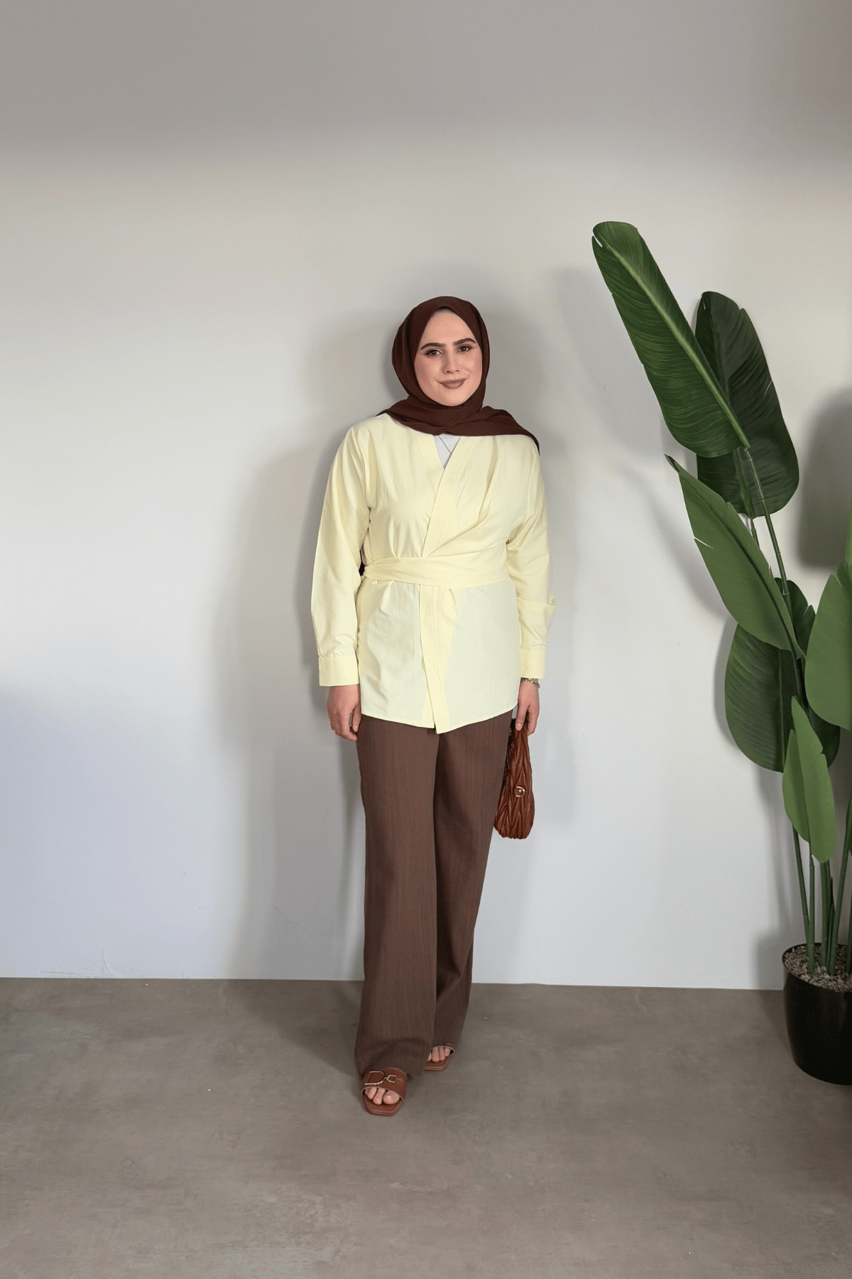 Bloom Bağlamalı Kimono Gömlek | Sarı