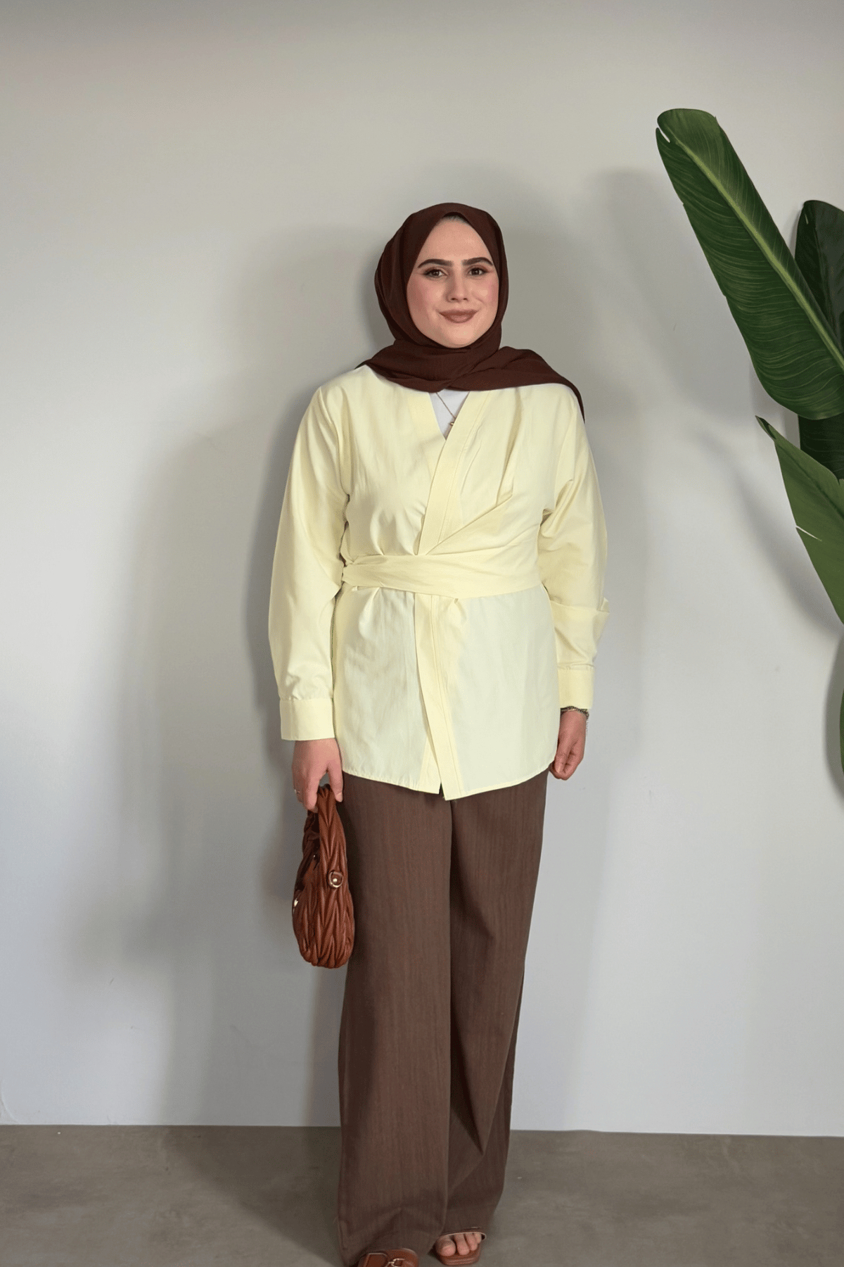 Bloom Bağlamalı Kimono Gömlek | Sarı