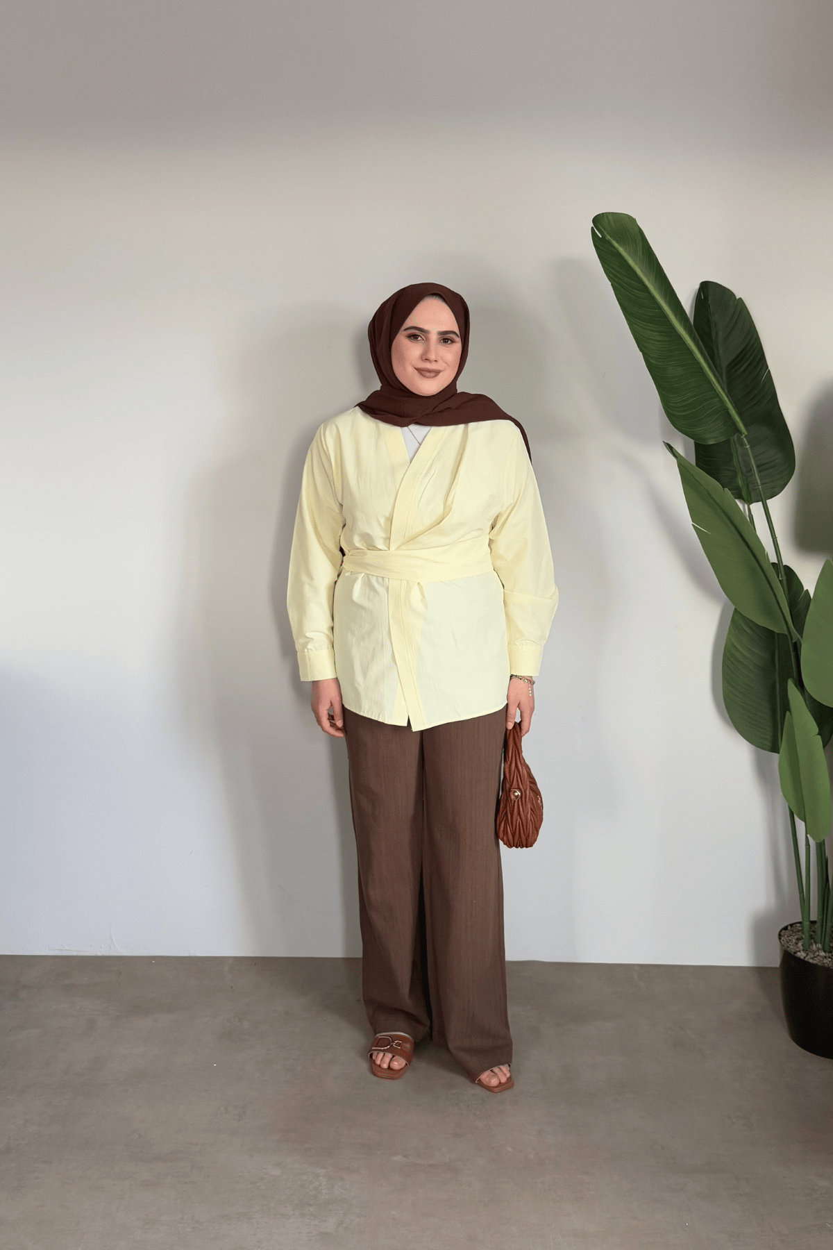 Bloom Bağlamalı Kimono Gömlek | Sarı