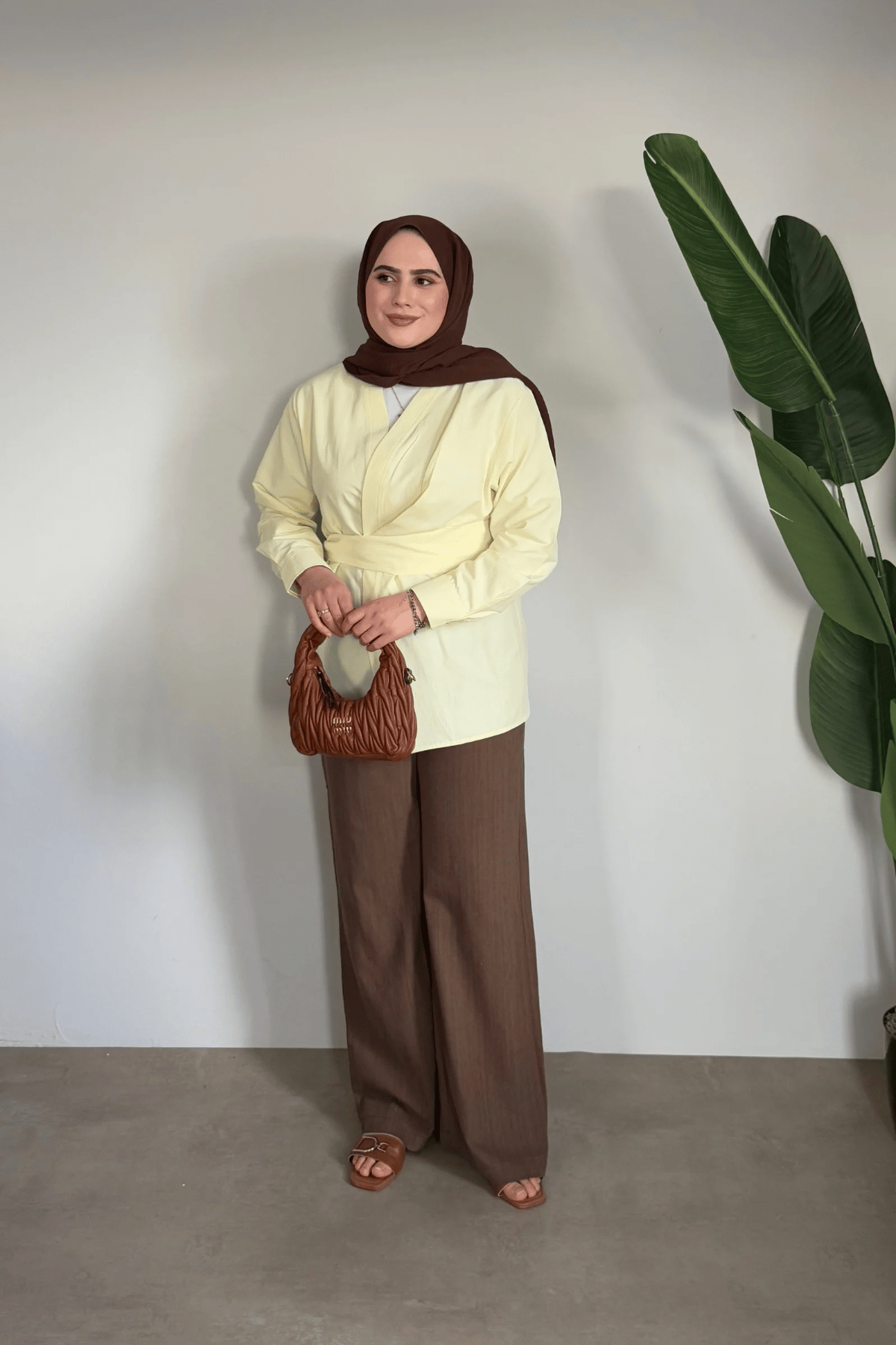 Bloom Bağlamalı Kimono Gömlek | Sarı