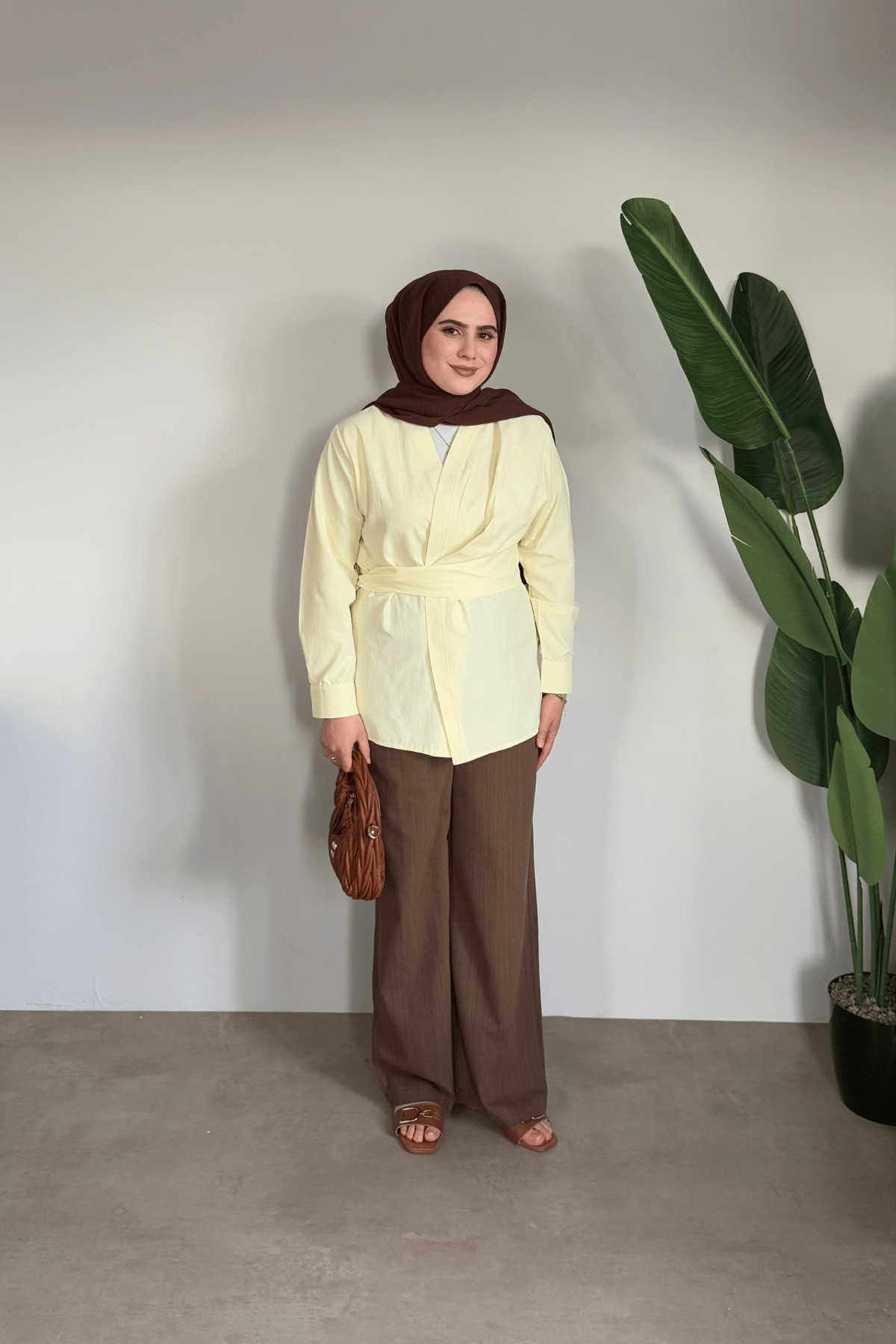 Bloom Bağlamalı Kimono Gömlek | Sarı