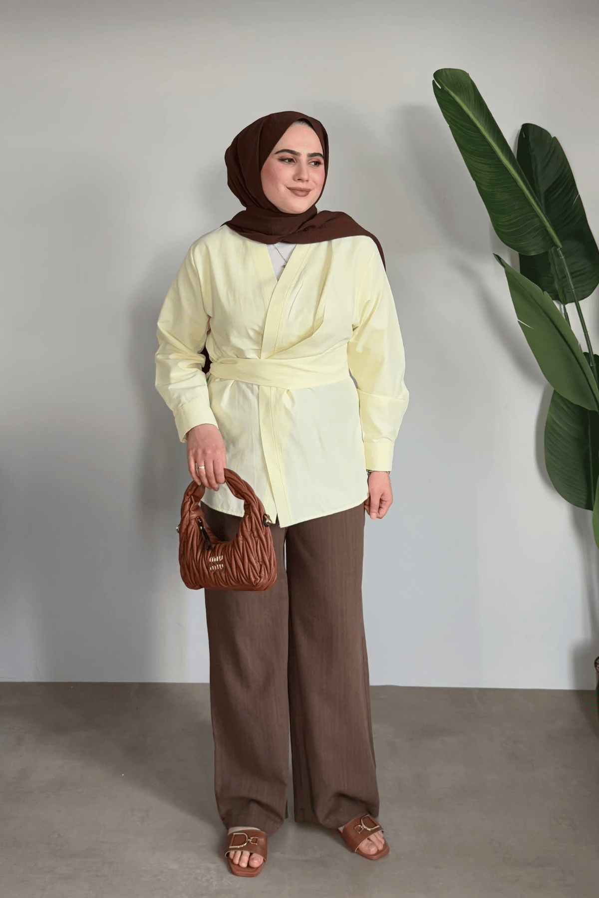 Bloom Bağlamalı Kimono Gömlek | Sarı