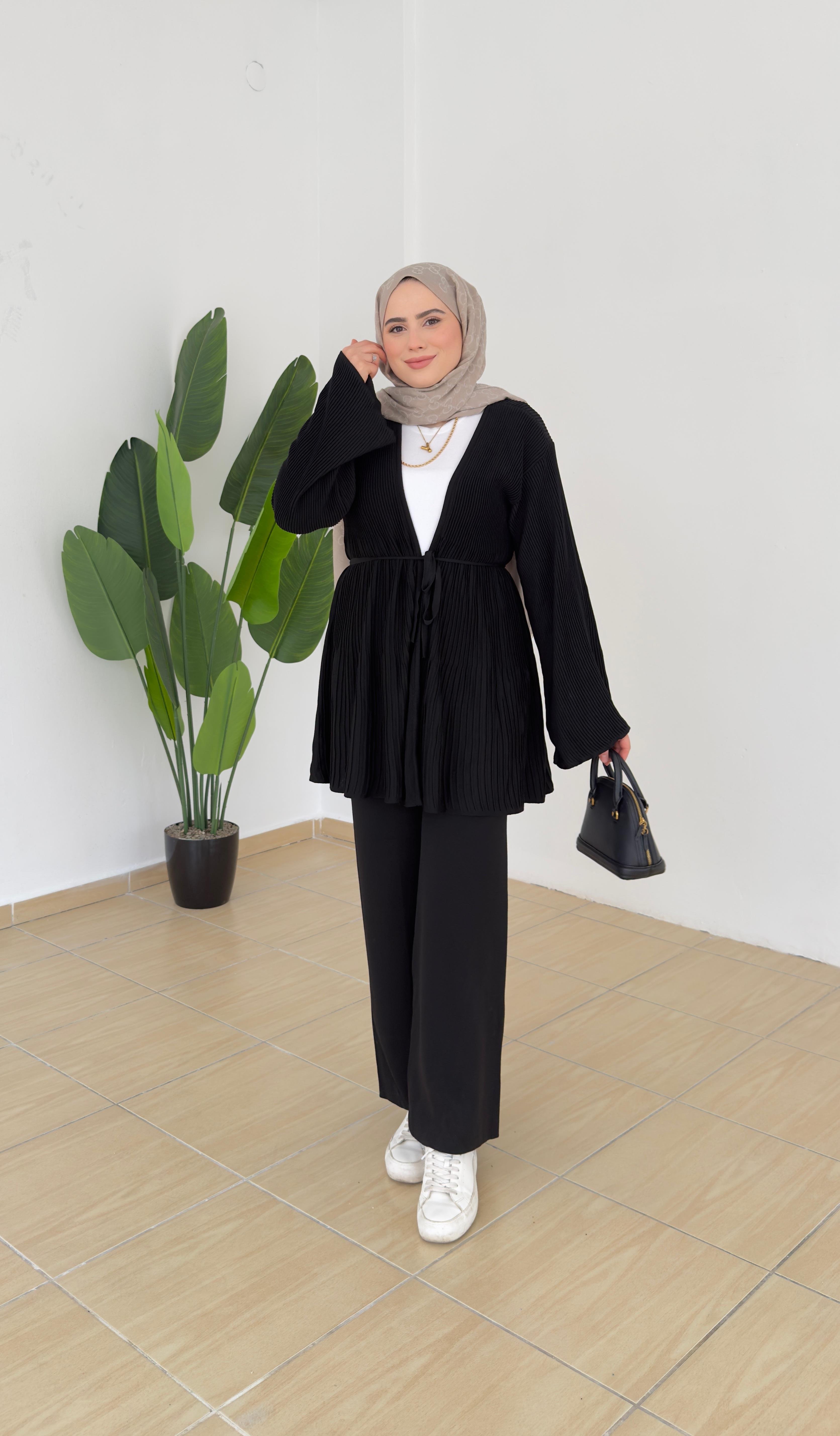 Triko Kimono Takım - Siyah